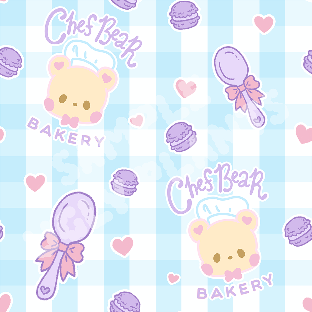 Chef Bear Repeating Pattern