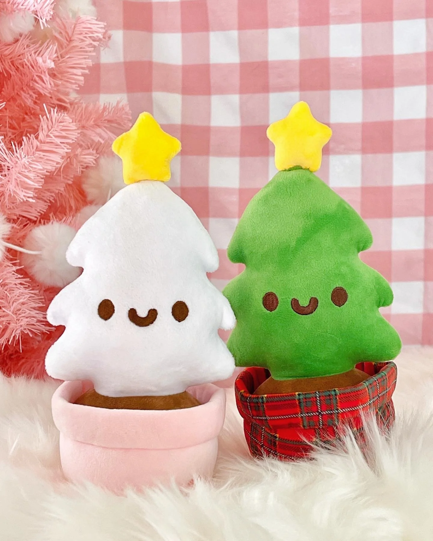 Kawaii-inspired Christmas Tree Plushies