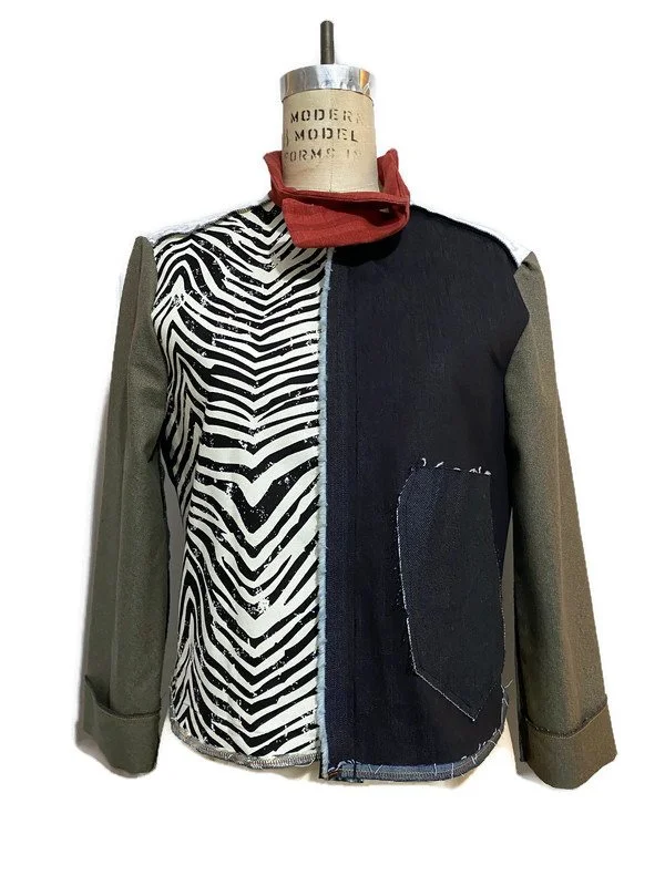 Zebra print Denim Jacket