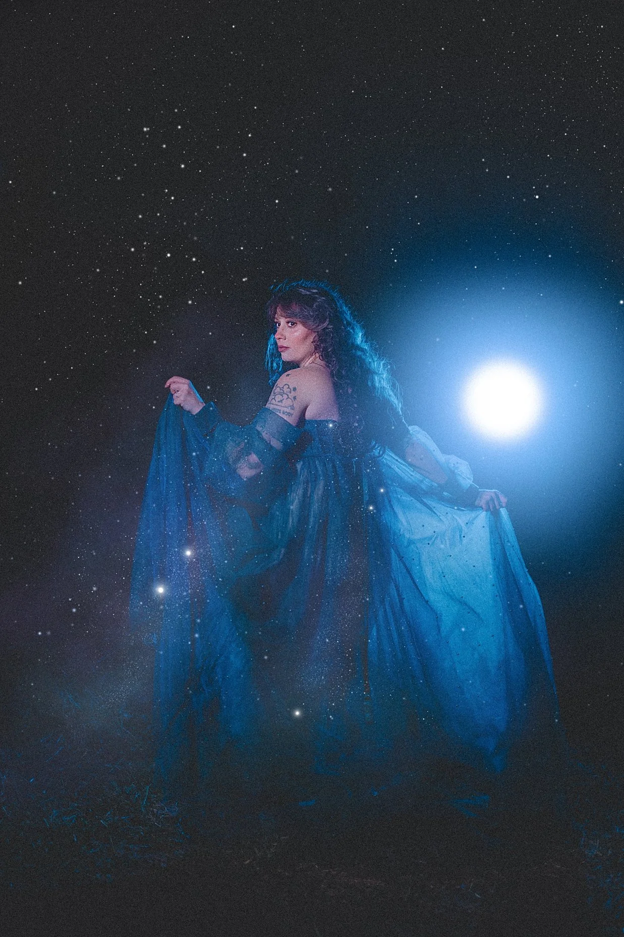 Celestial Maternity Photography Under the Stars | CLARKSVILLE TN| A Dark Fantasy Pregnancy Session