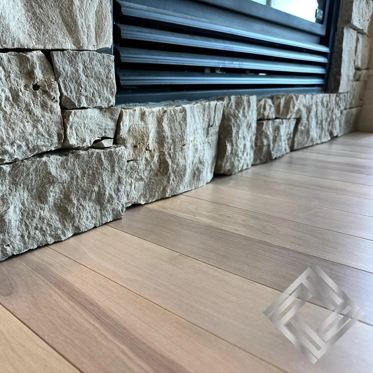 Tile flooring installation in a bathroom with modern design