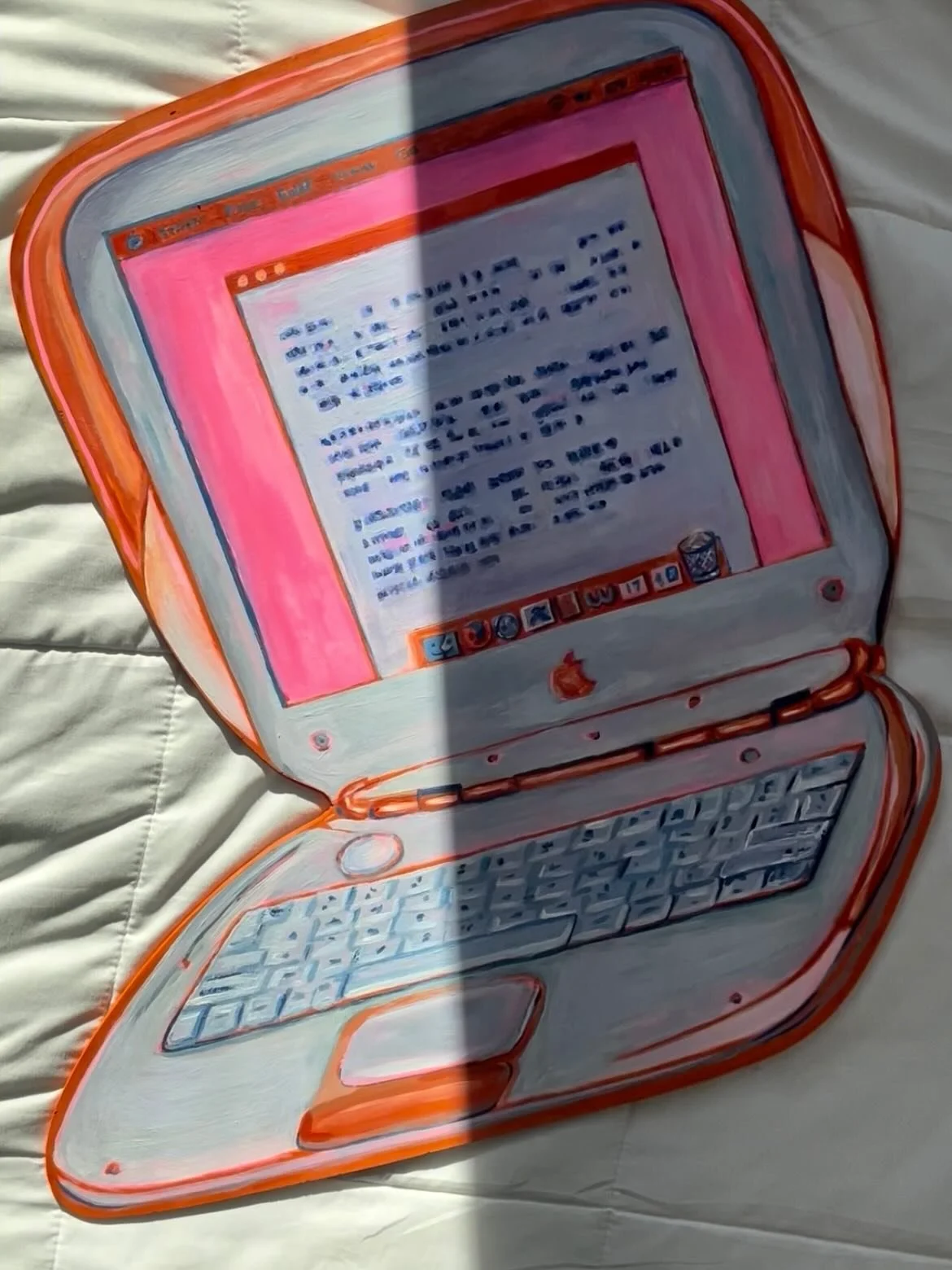 new painting details ft inspo and process 🩷🧡 

this fall i challenged myself to move away from canvas to wood panels that i cut out myself. been so fun learning something new! haven&rsquo;t touched a canvas since.