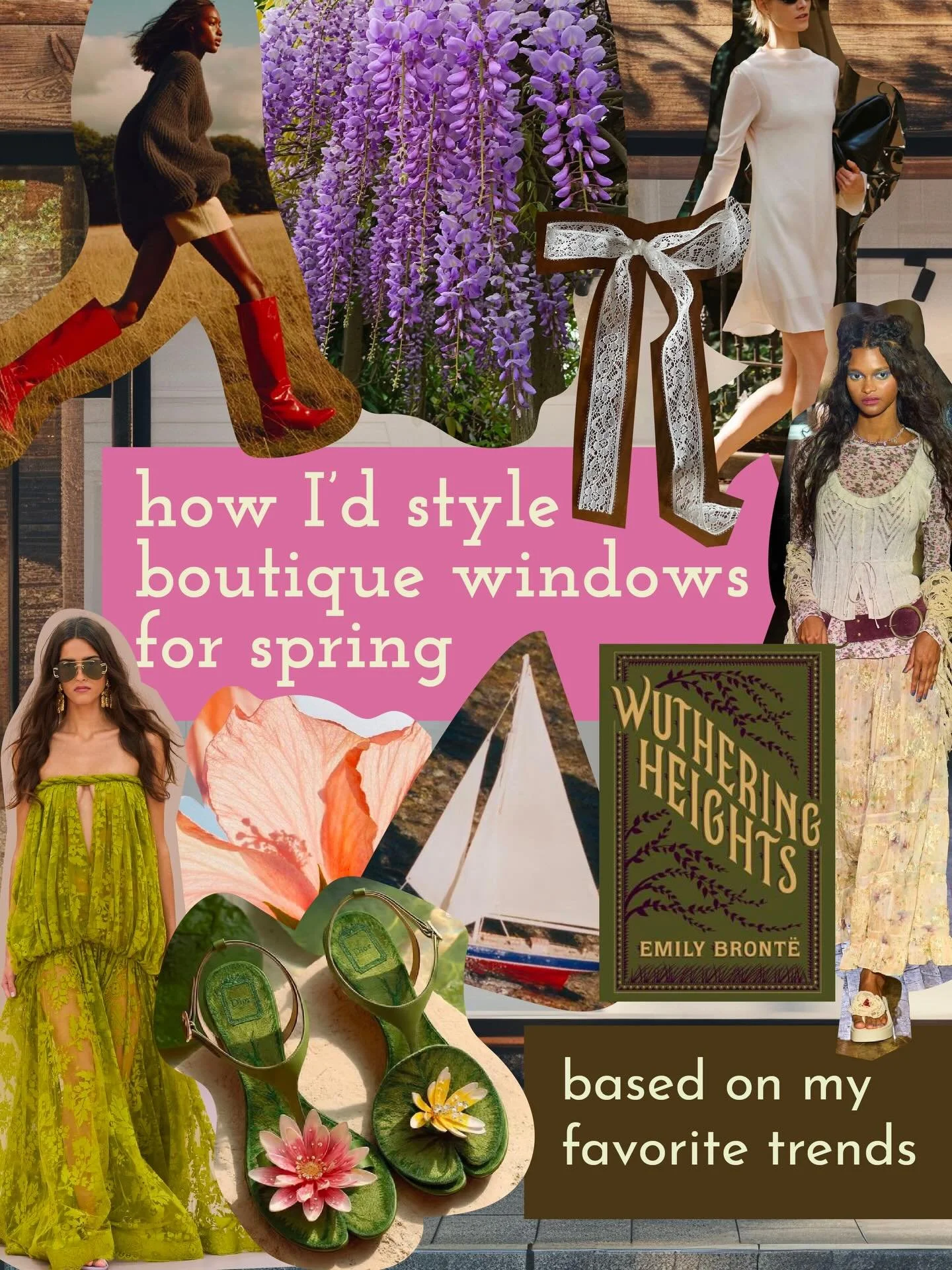 feeling very ready for spring in new england! i built on a few of my favorite lifestyle and fashion trends and turned them into spring window displays. here&rsquo;s what we&rsquo;re going for:

literary romance - rereading your fave jane austen under