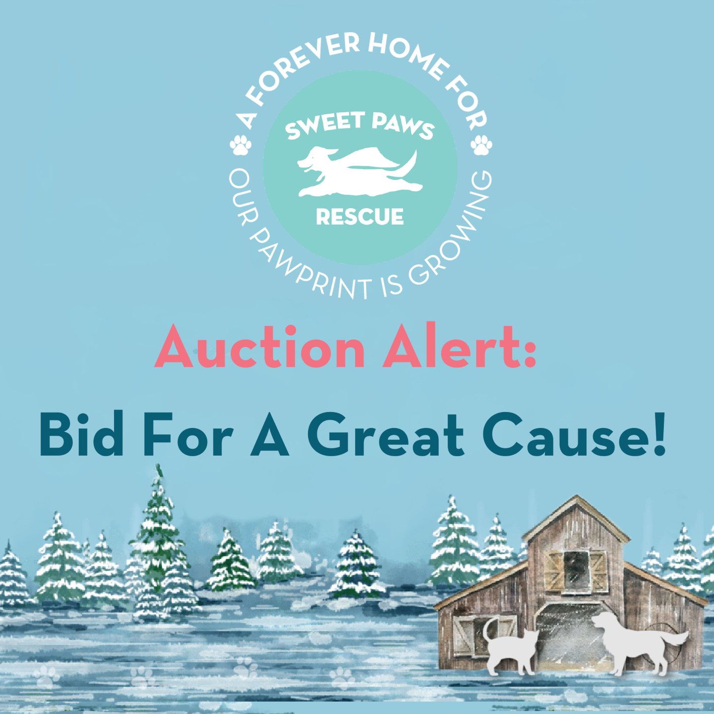 We're looking forward to the Pawprints in the Snow Gala on January 30! This is our first major fundraising effort of 2026 supporting our capital campaign, "A Forever Home For Sweet Paws Rescue." Even if you weren't able to grab tickets to t