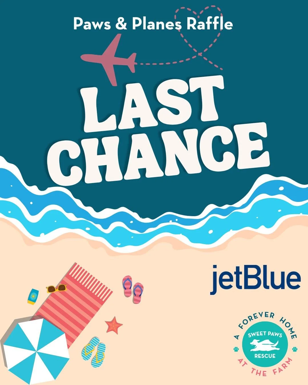 Today's your last chance to buy tickets for Sweet Paws Rescue's Paws &amp; Planes Raffle!

Head to link in bio or our website to purchase your tickets now: $60 for one, or $100 for two ($120 value).

We're raffling off two round-trip tickets to anywh