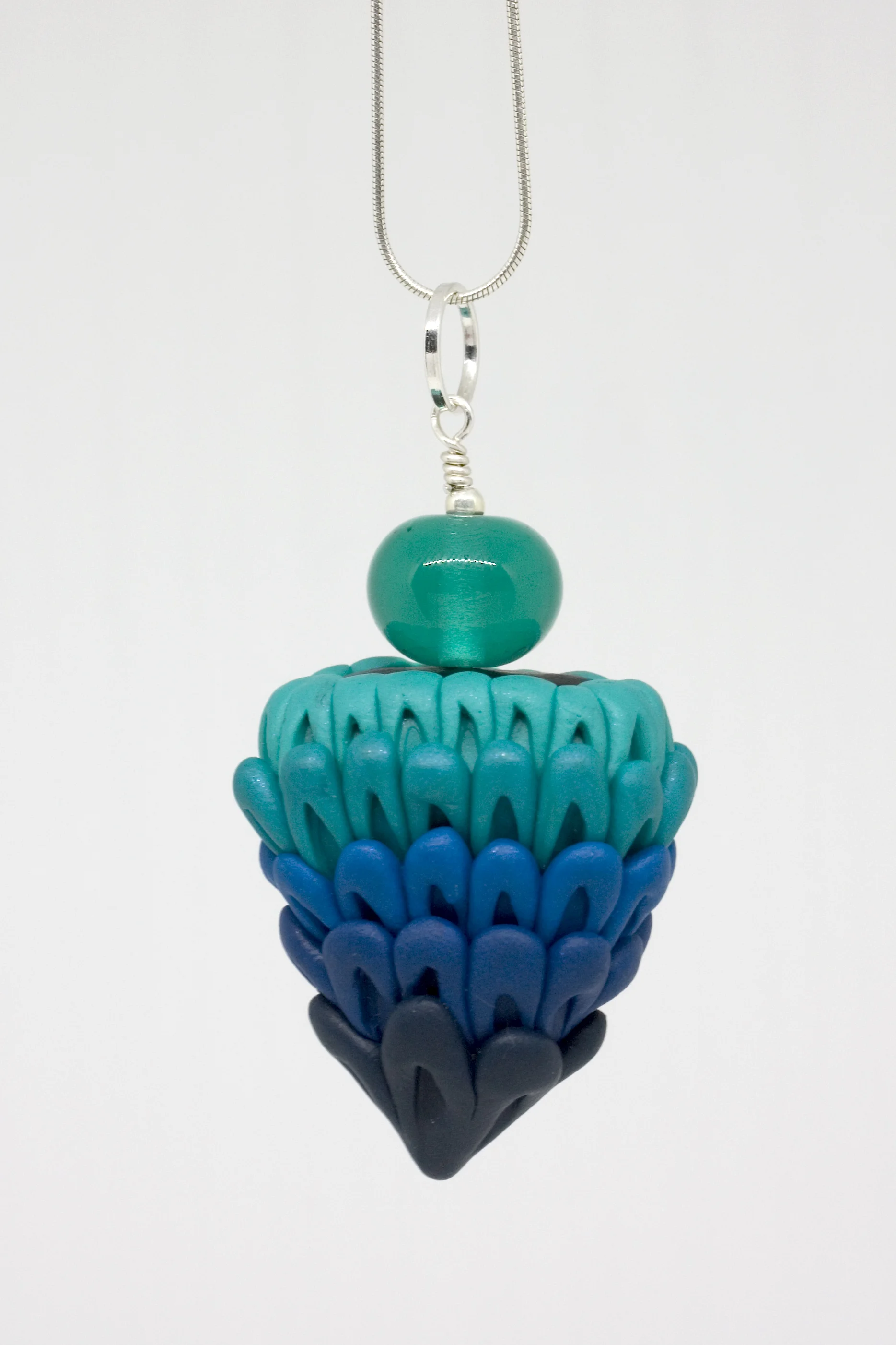 Week 2 - flamworked glass, polymer clay, sterling silver