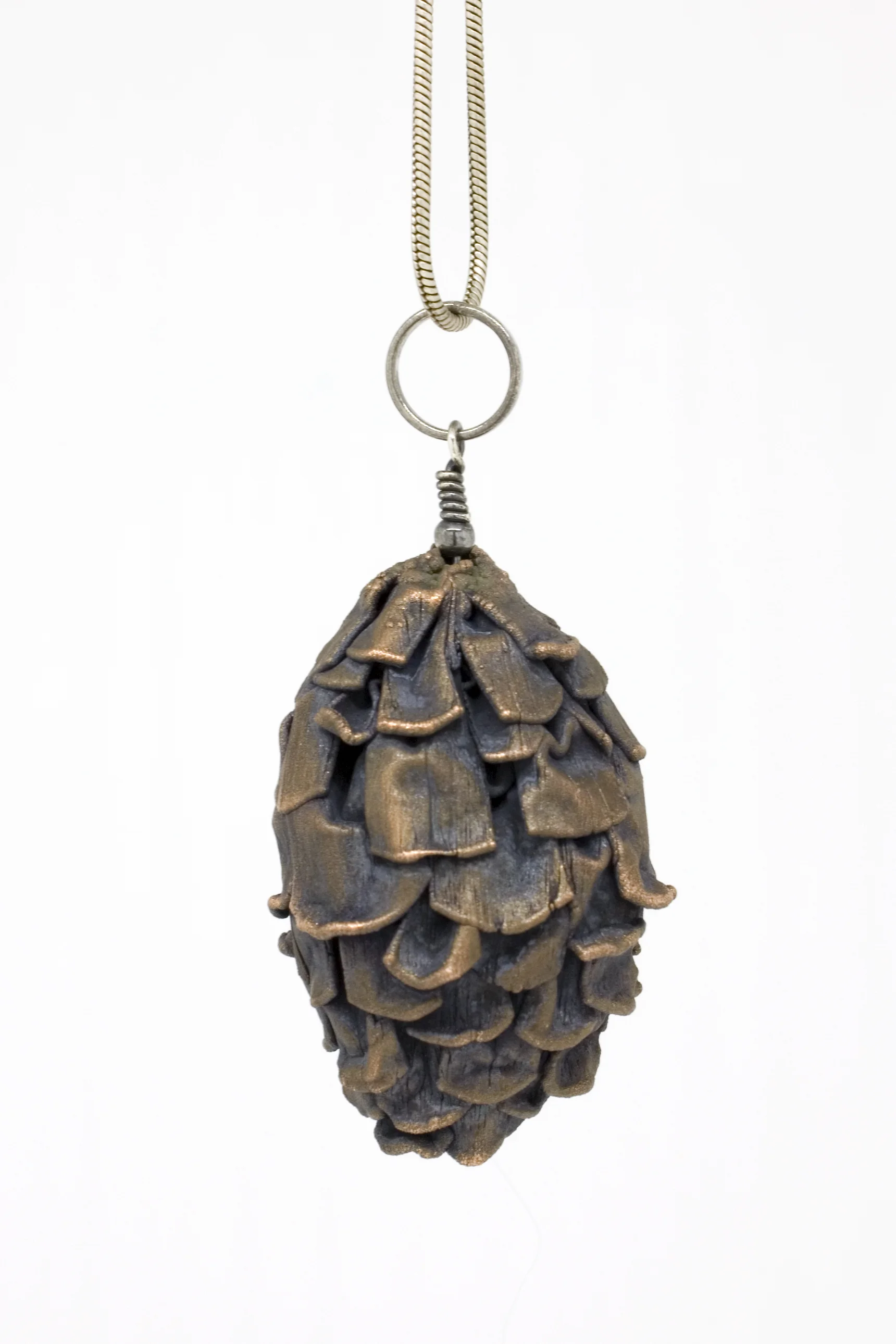 Week 3 - electroformed copper, sterling silver, patina