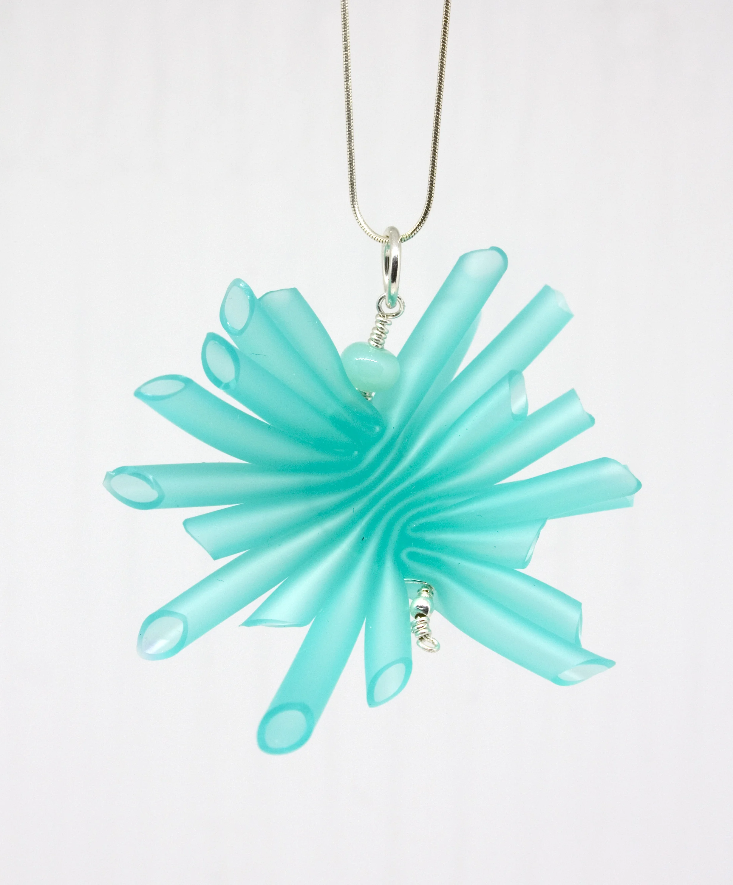 Week 13 - silicone tube, flameworked glass, sterling silver