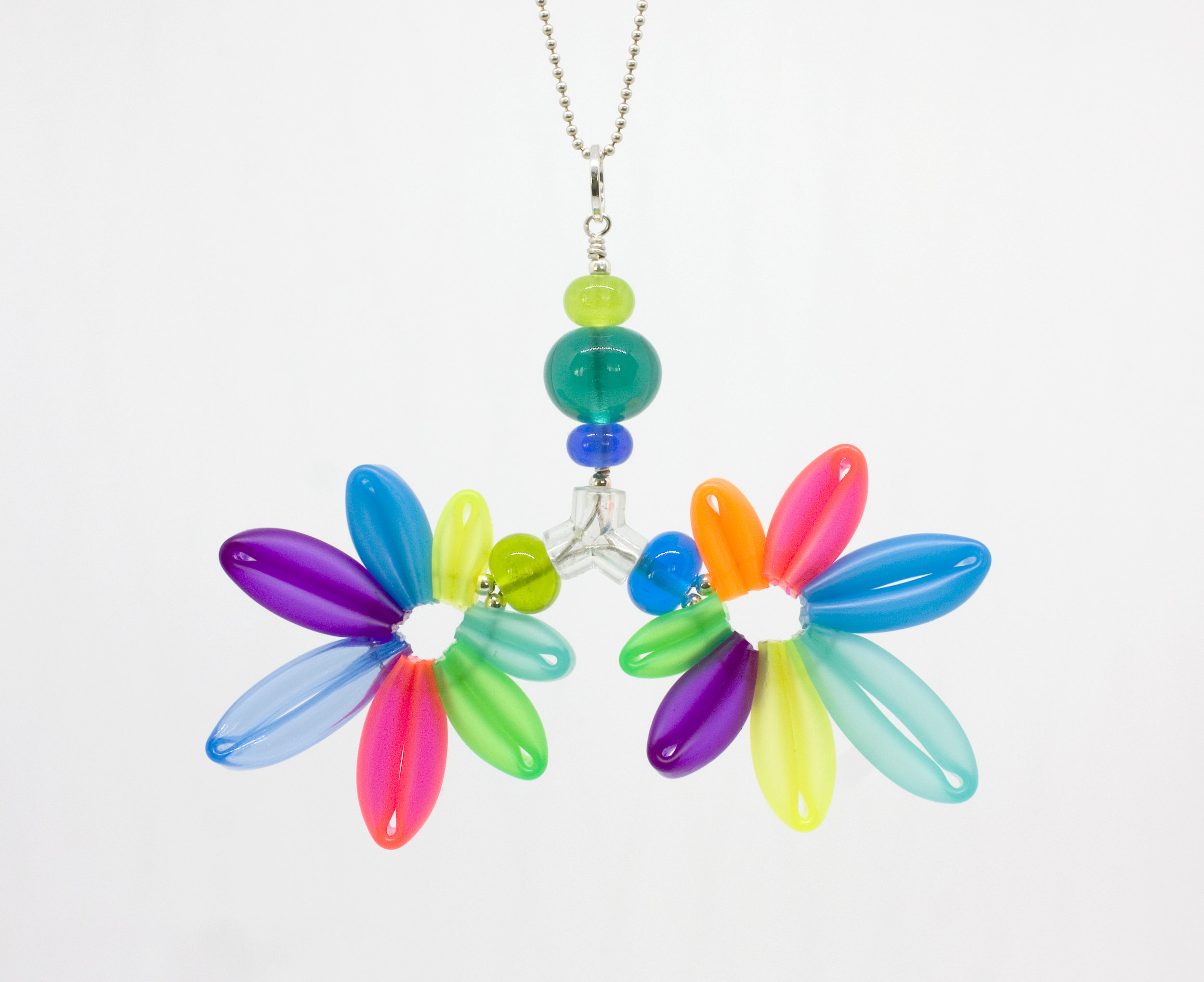 Week 42 - silicone tube, flameworked glass, PVC plastic, sterling silver