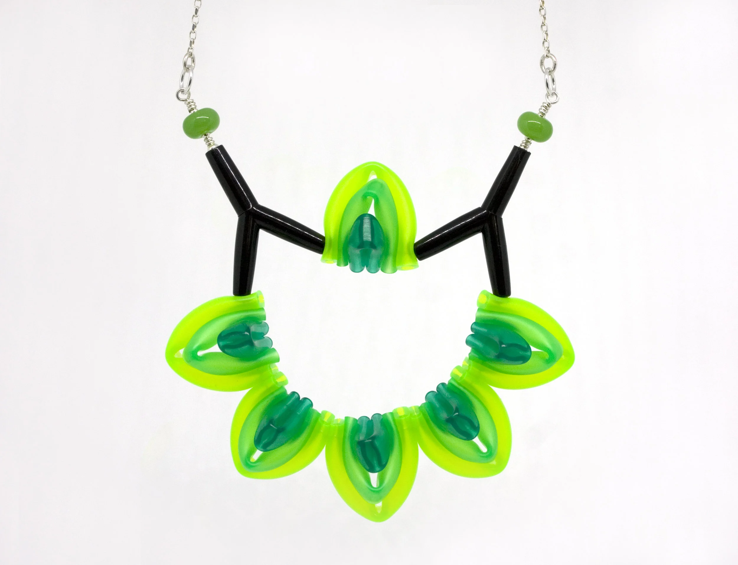 Week 46 - silicone tube, PVC plastic, flameworked glass, sterling silver