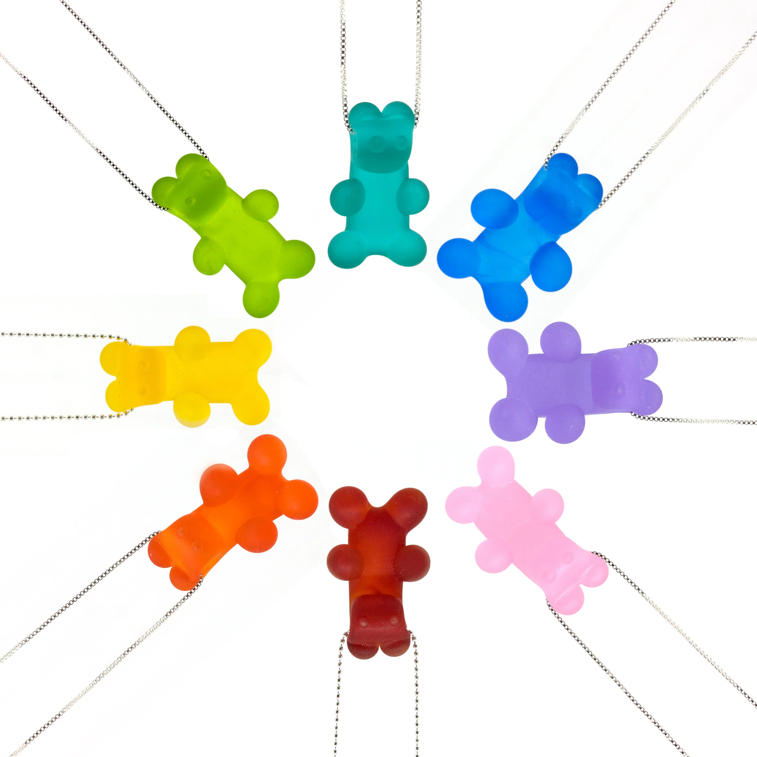 flameworked lampworked glass gummy bear necklace emma gerard candy