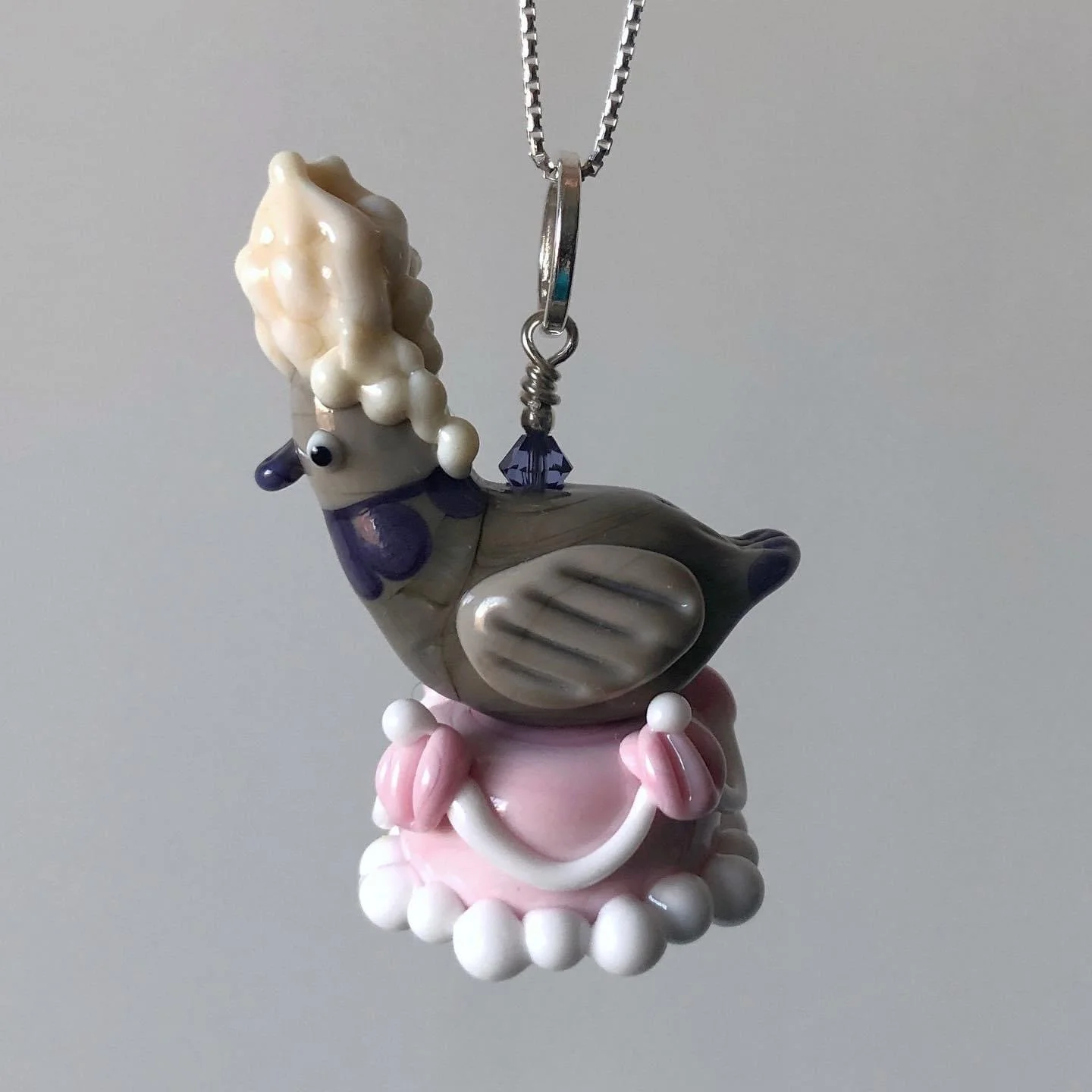 Marie Antoinette Pigeon Glass Necklace