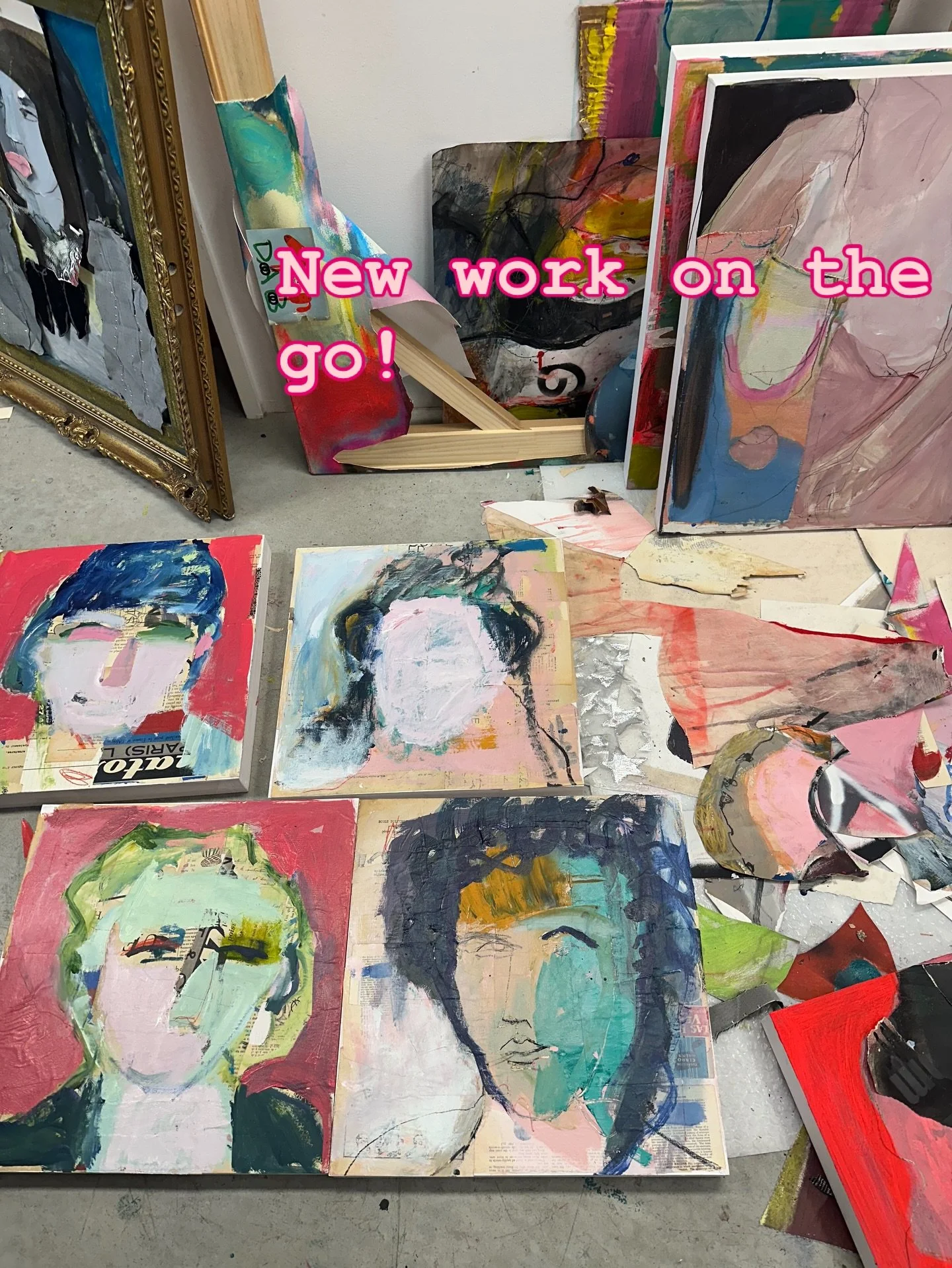 It&rsquo;s been awhile! Life&rsquo;s ups and downs but very happy to be back in my studio creating👍So lucky!
Had a lovely visit from @jalaartbyrobbie and Bec from @yallingupzinc !. Thanks for the chat and inspo! Much appreciated 😍#artfriends 
#talk