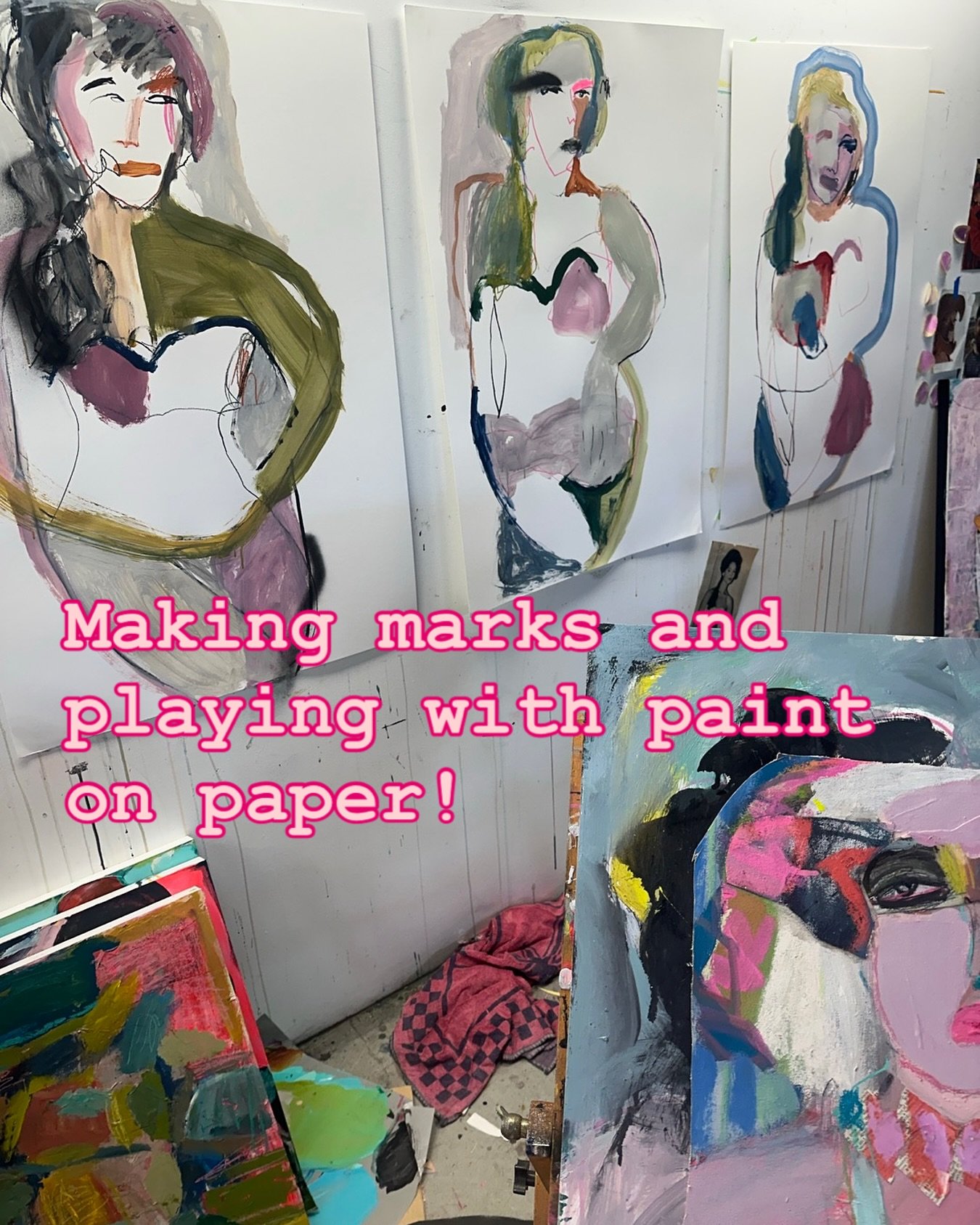 Back to basics , just make marks and have fun. Working fast. More doing less thinking. Will try more tomorrow ✌️
#makingmarks
#playingwithpaint 
#justdoyou