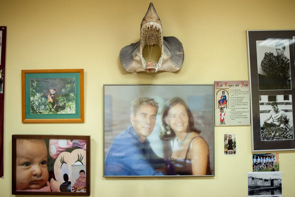 December 09, 2011 - La Coruña. Detail of the wall of Paco Moinelo's office, one the most important buyers in the fish market of La Coruña. © Thomas Cristofoletti 2011