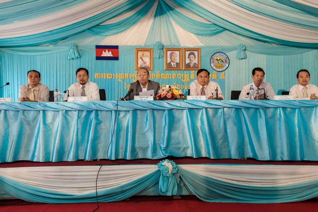 July 27, 2013 - Phnom Penh. NEC (National Electoral Committee) organises a press conference after the release of a video in which a staffer for election watchdog Comfrel can be seen scrubbing the ink completely from his forefinger in just minutes using a simple solution. © Thomas Cristofoletti / Ruom