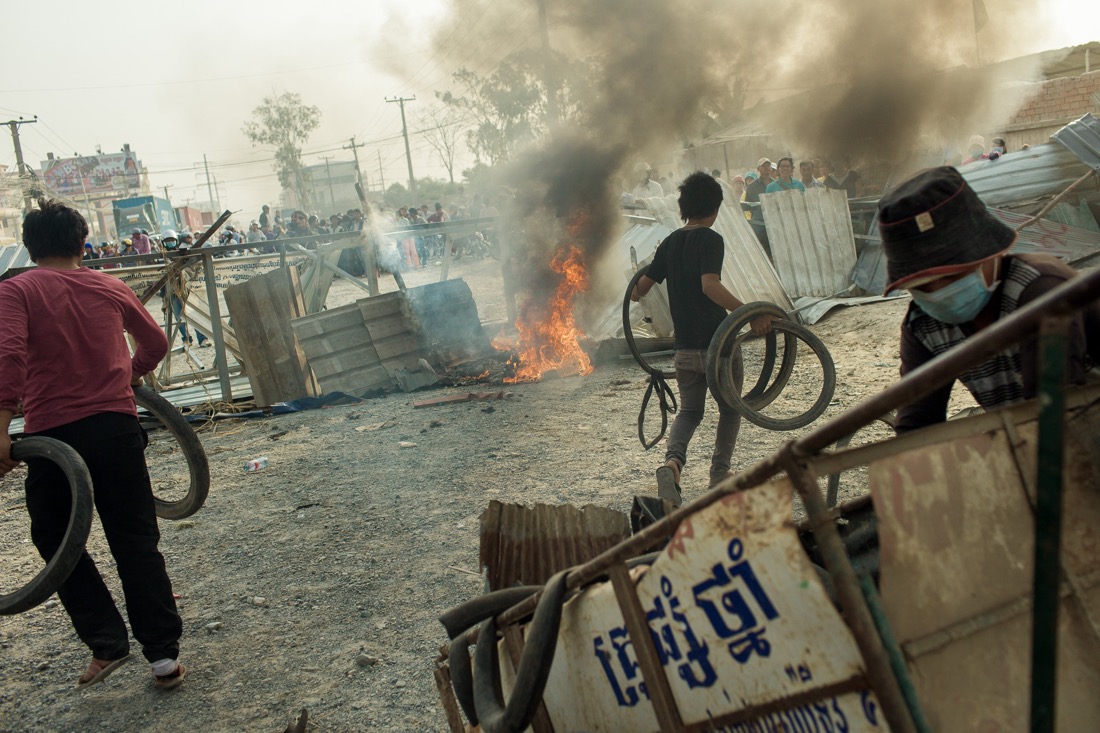 Crackdown On Cambodian Garment Workers Striking In Phnom Penh