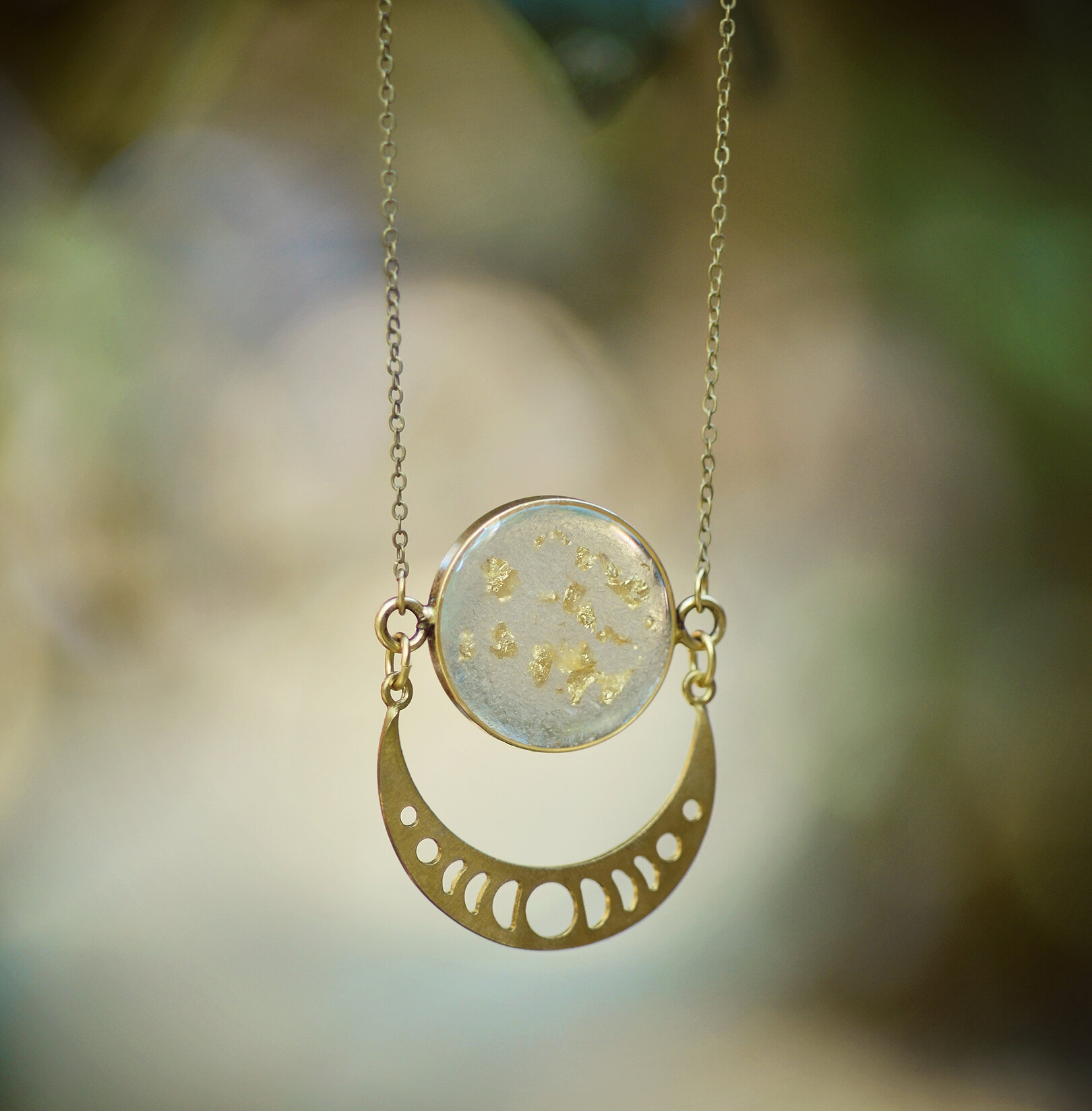 Moon Phase Statement Necklace