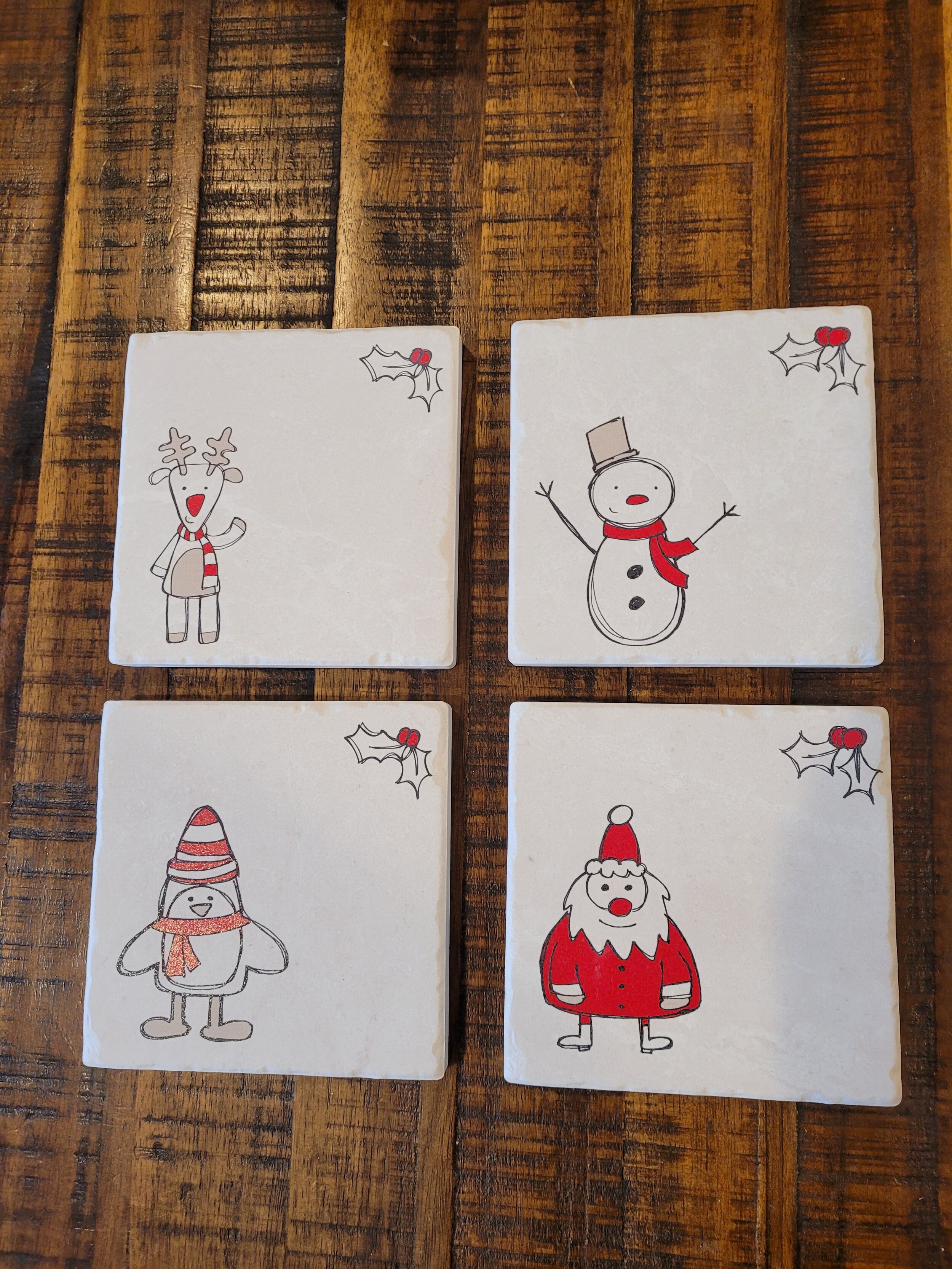 The Cute Christmas Guests Coaster Set