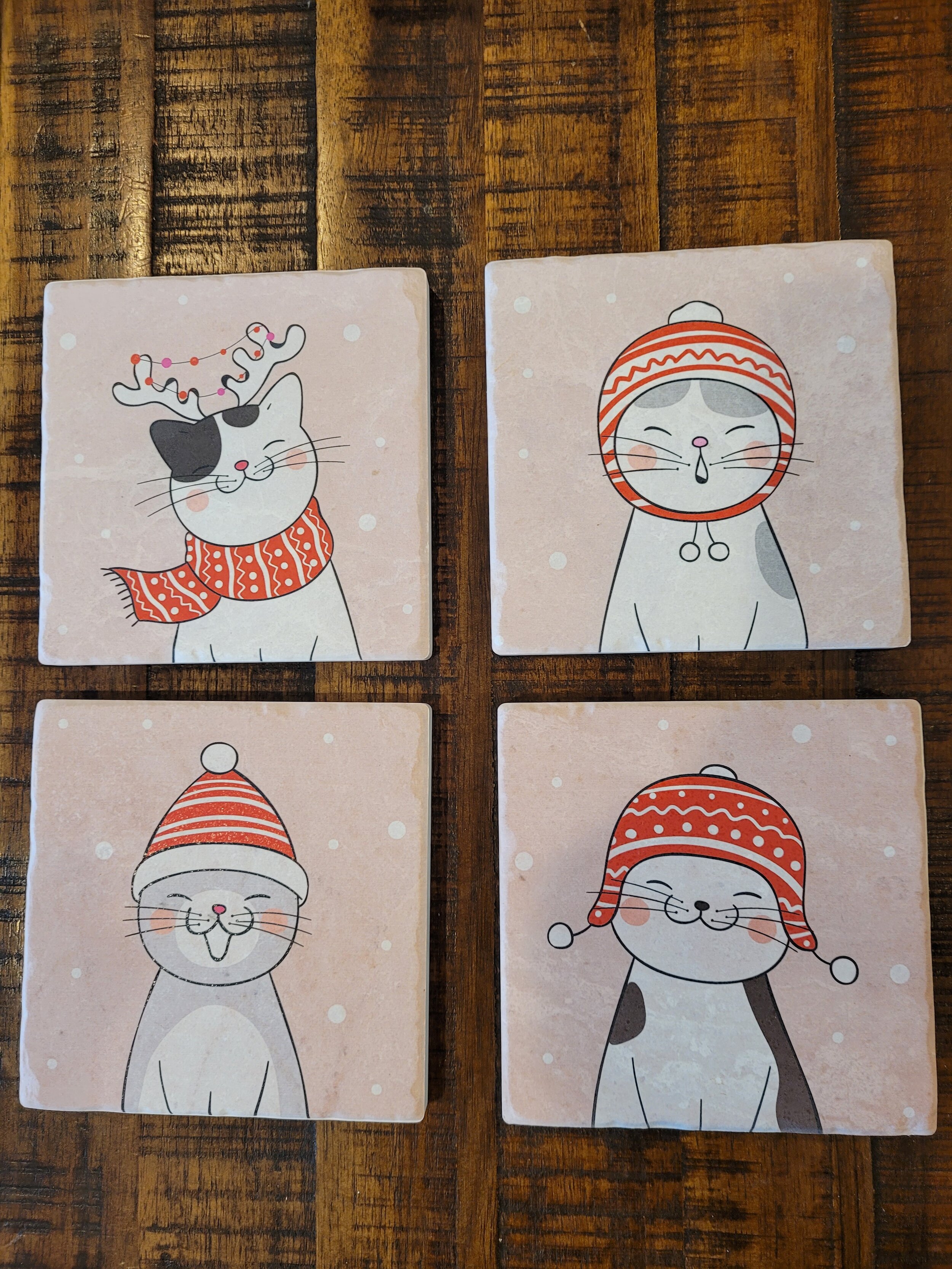 Caroling Cats Coaster Set