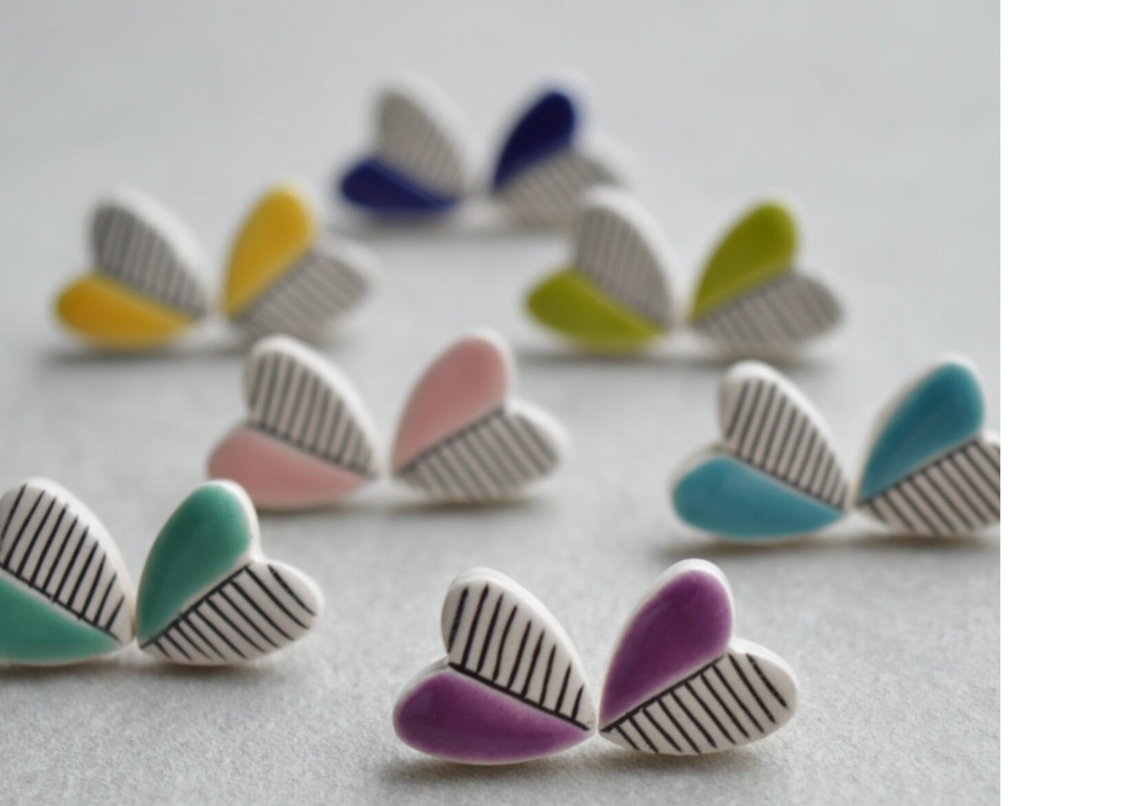 Hearts Geometric Stud Earrings