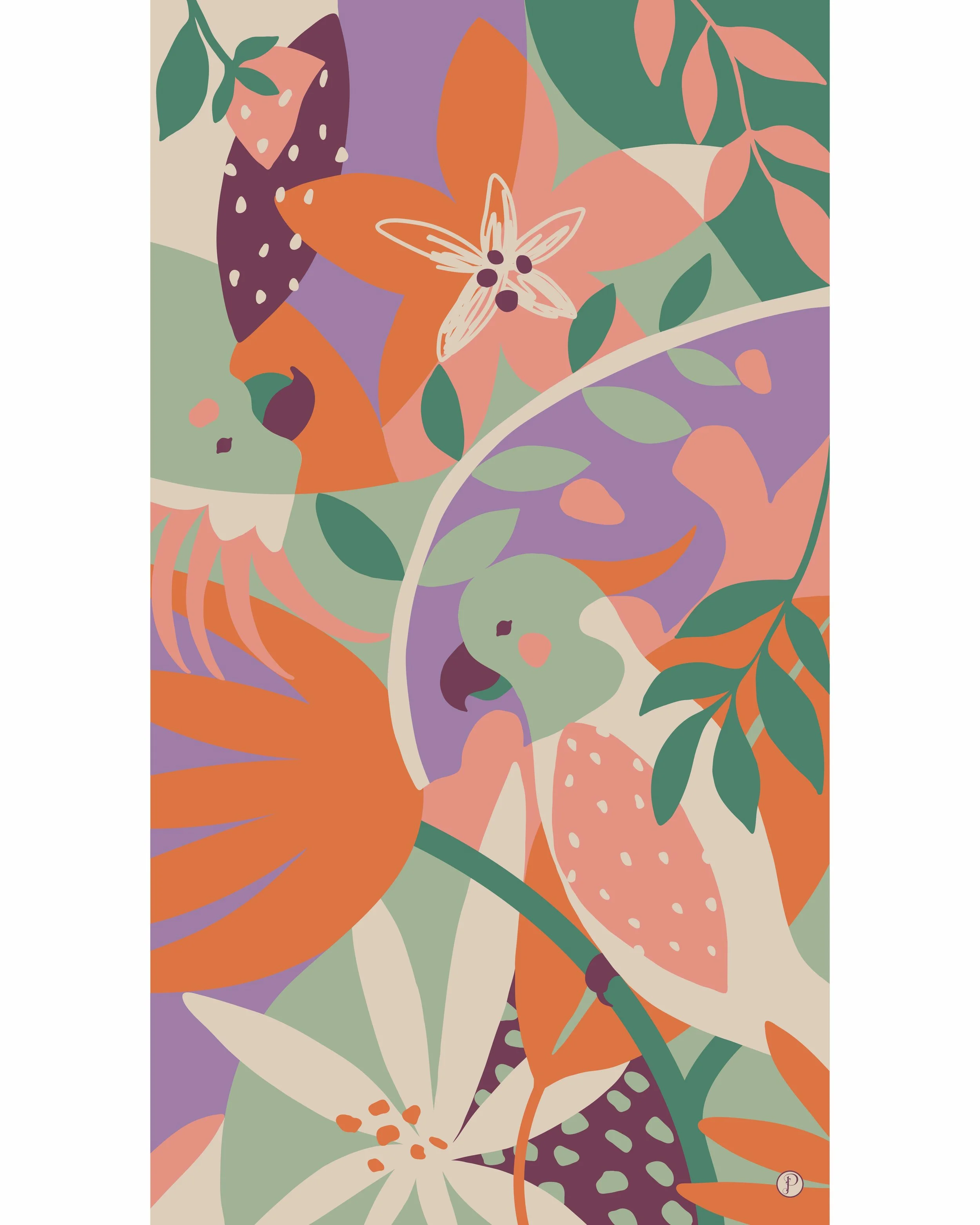 Modern Parrot Printed Scarf