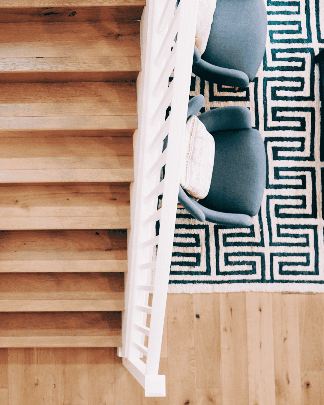 Area rug grounding furniture and softening a rental living room.