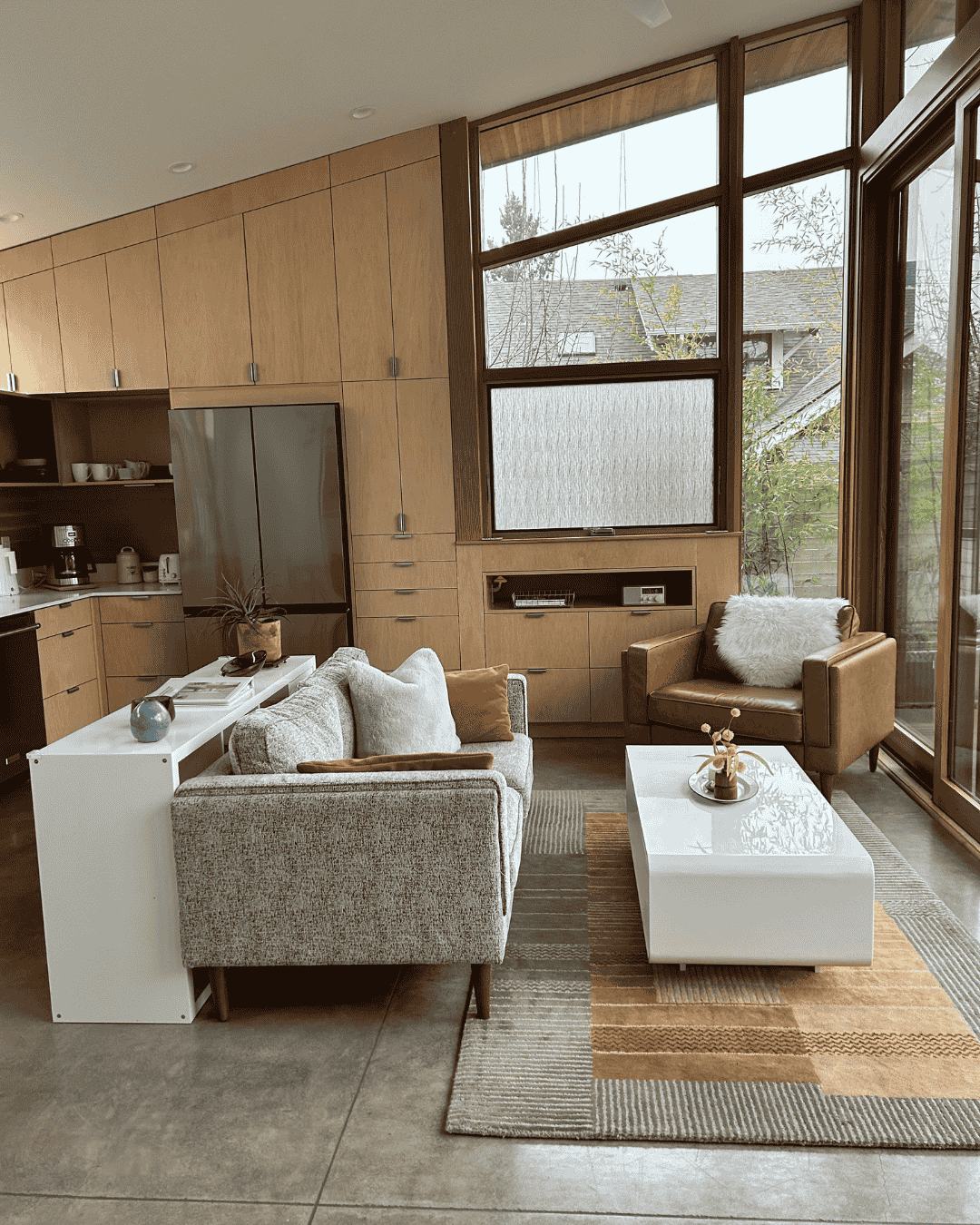 ental living room with thoughtfully arranged furniture to improve flow and comfort.