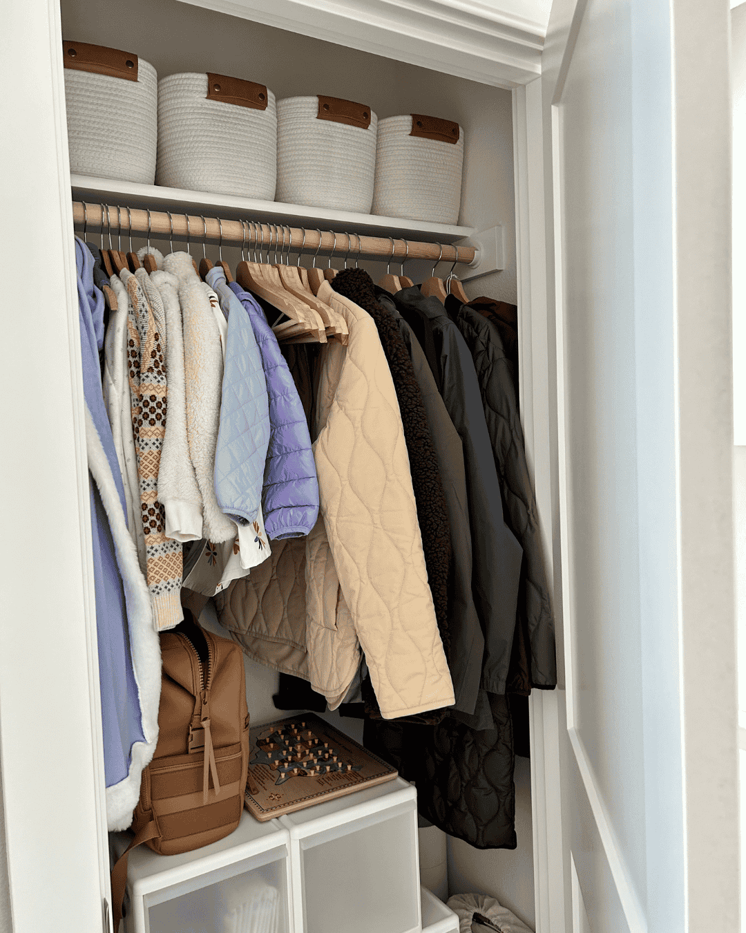 Organized storage solutions helping a rental feel easier to live in.