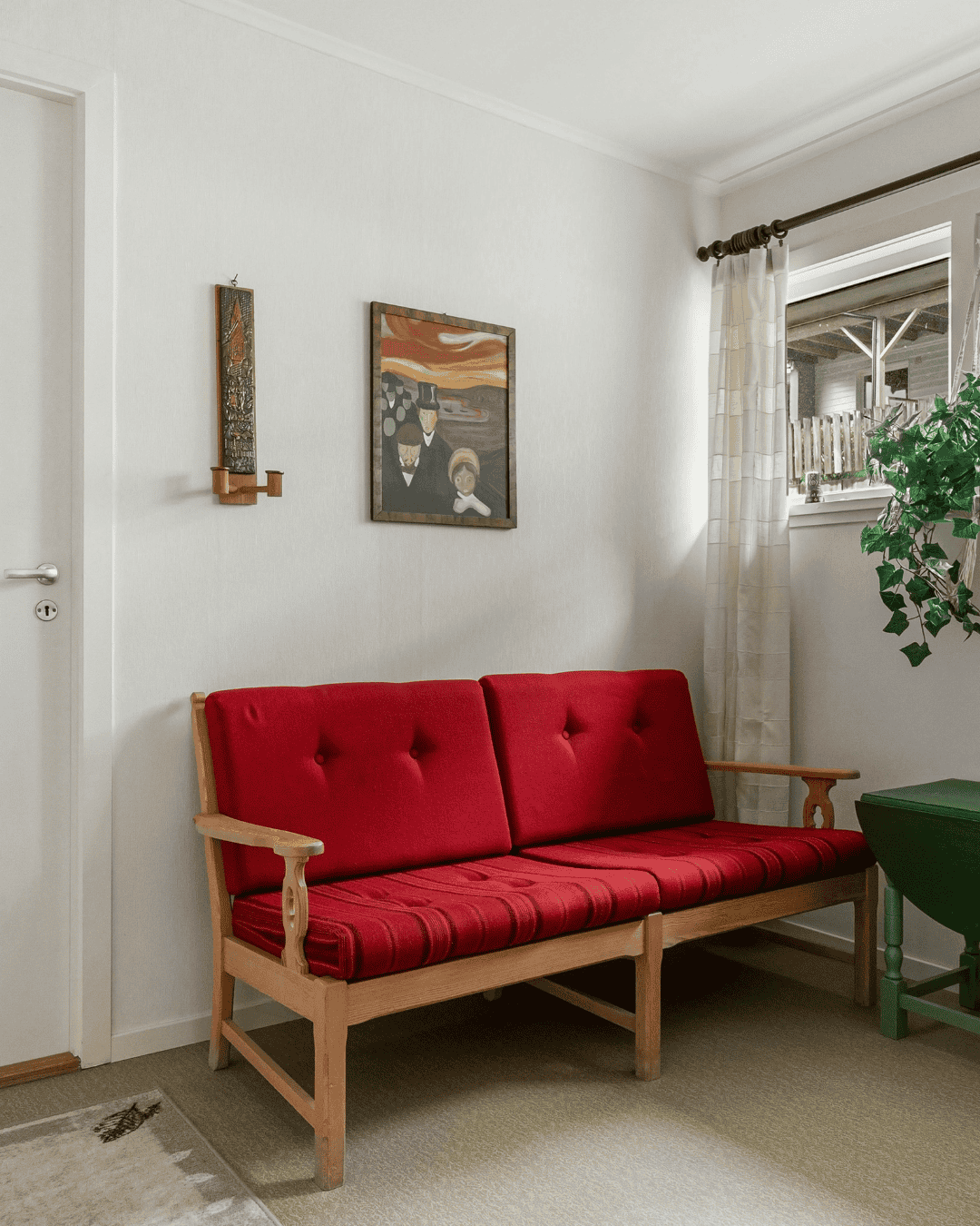 Thoughtfully chosen decor creating calm in a rental space.