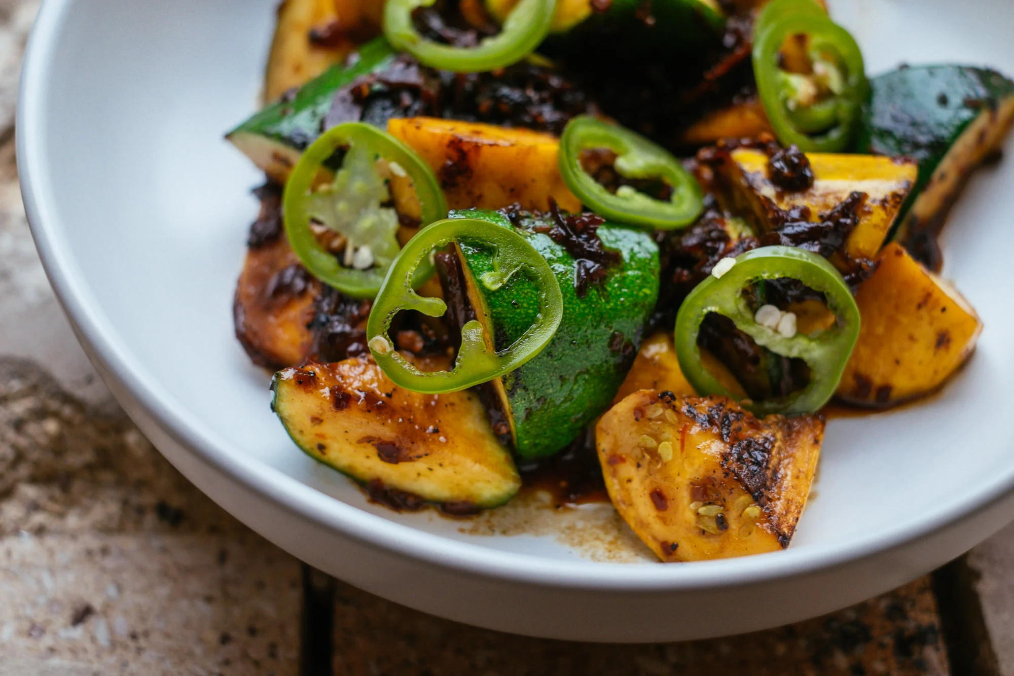 Zucchini, Black Pepper, Pickled Jalapeño