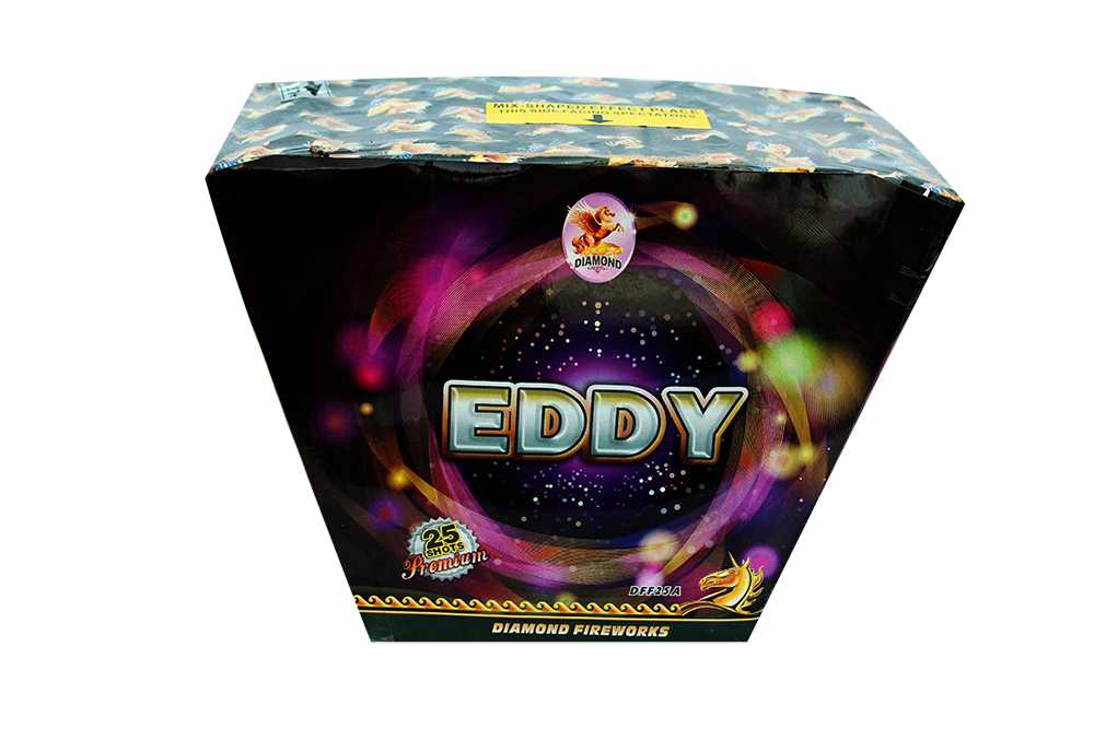 EDDY-25shots 1.2" Fan Shaped redwave to green wave to blue wave to silver wave to popping star NEW!! !