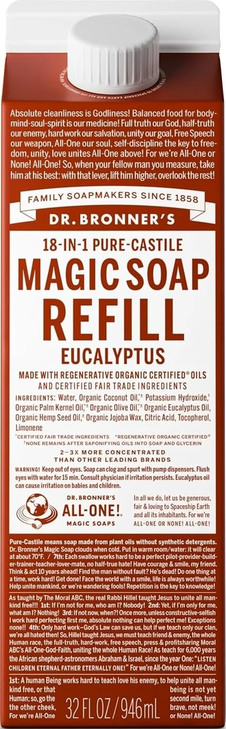 Dr. Bronner's Magic Soap-Pure-Castile Liquid Refill Eucalyptus