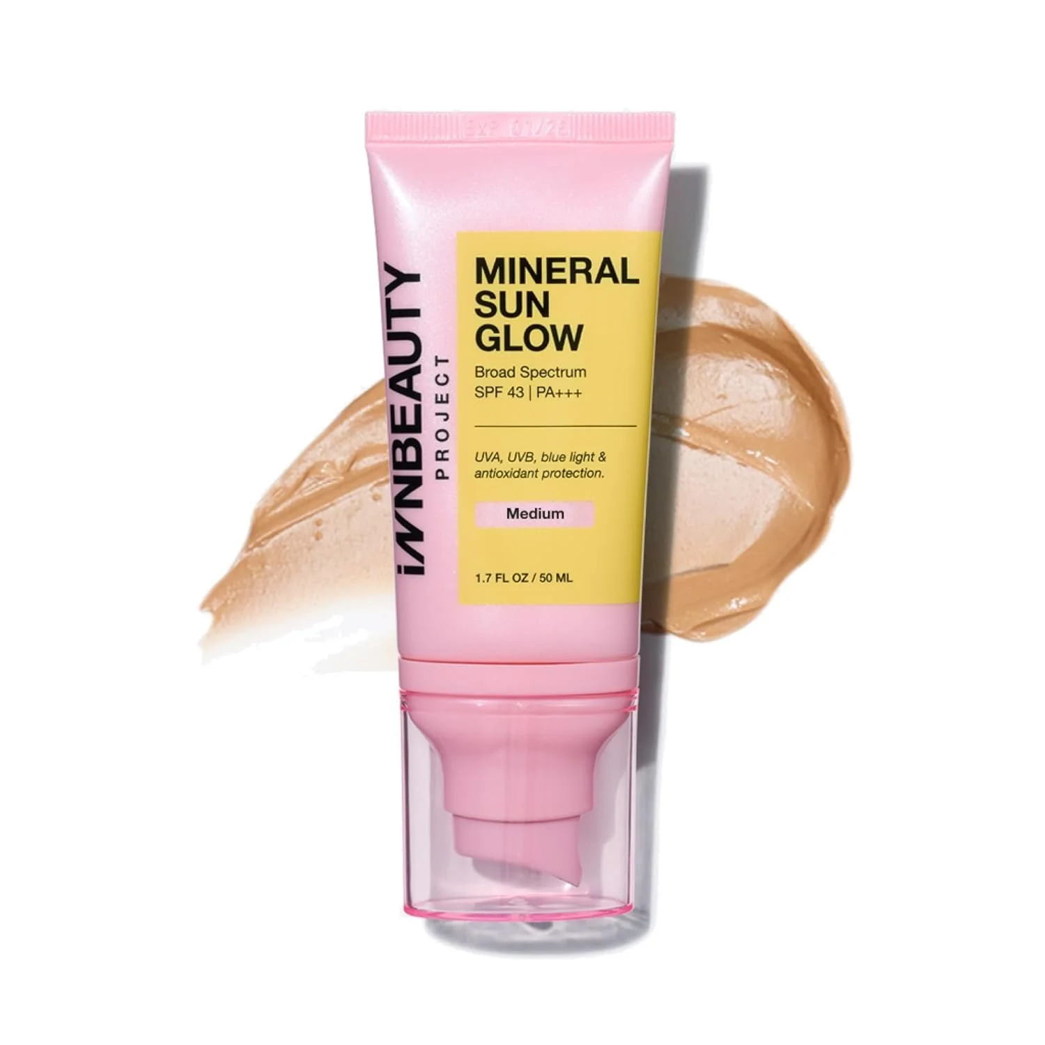INNBEAUTY PROJECT Mineral Sun Glow Broad Spectrum Sunscreen SPF 43 PA+++ with Peptides