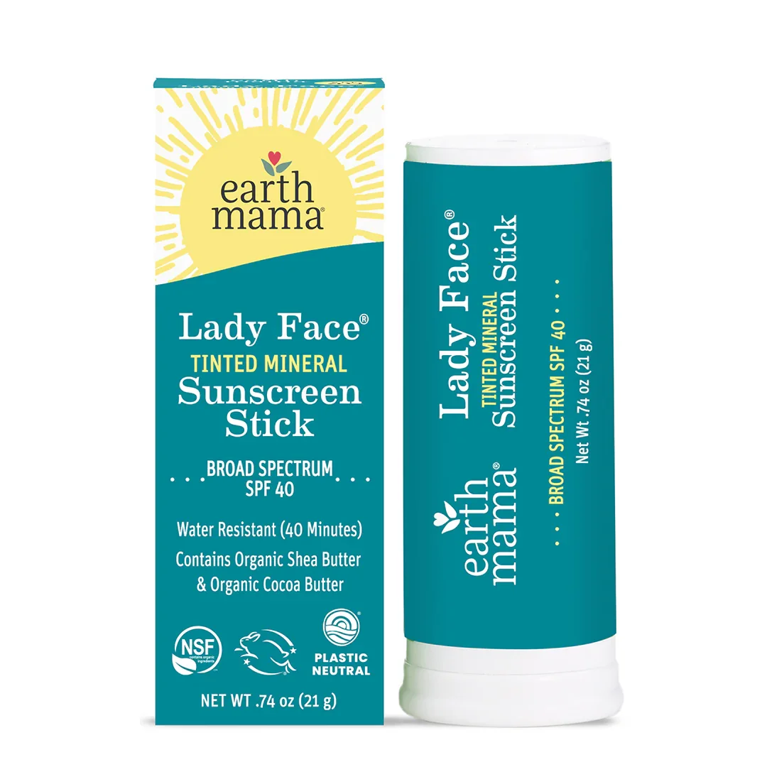 Earth Mama Tinted Mineral Sunscreen Face Stick SPF 40