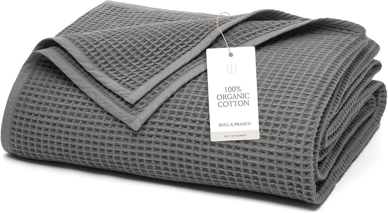 BOLL & BRANCH Waffle Bed Blanket Luxury 100% Organic Cotton