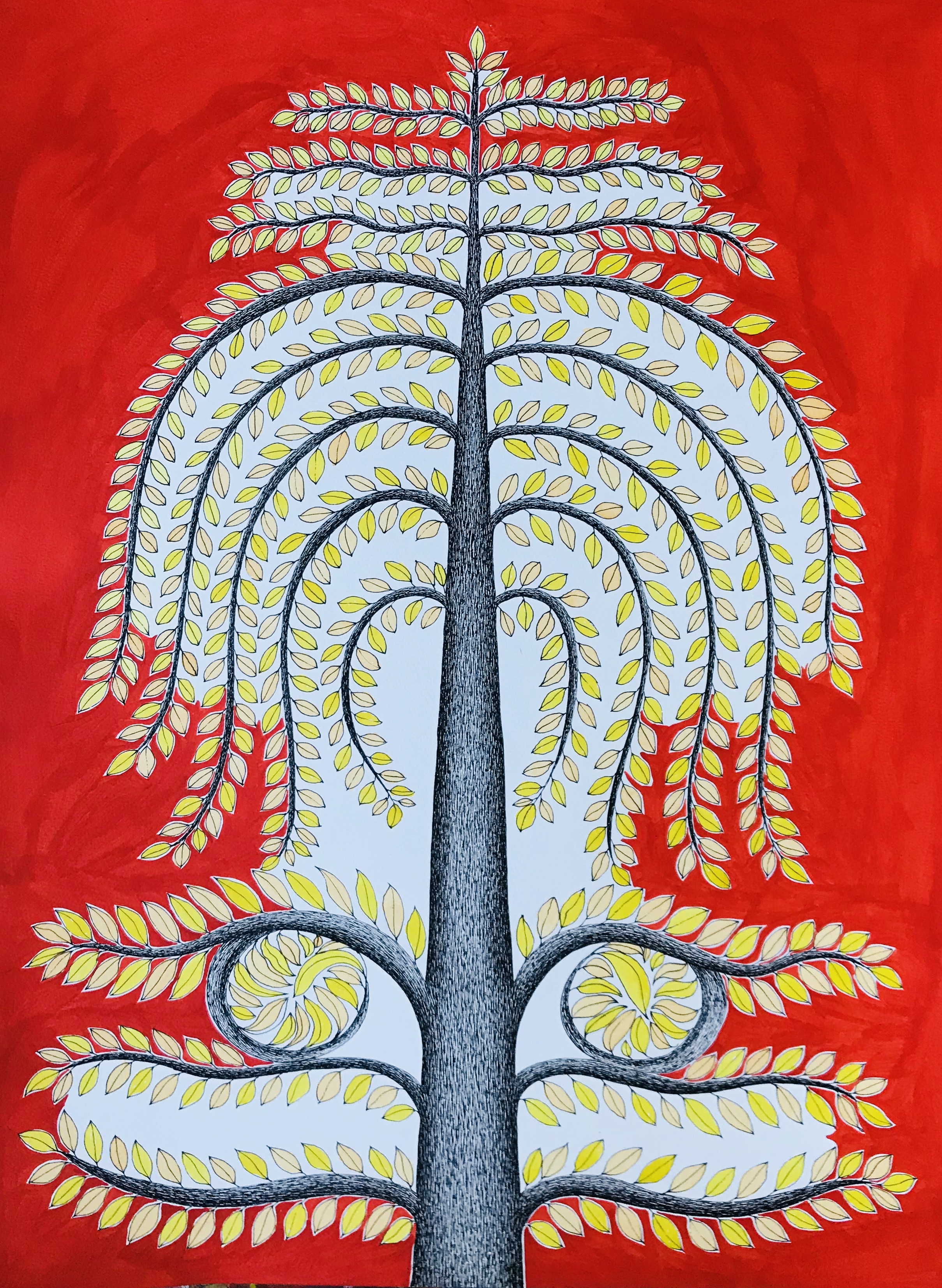  Knowledge Tree, by Venkat Raman Singh Shyam, acrylic on canvas 