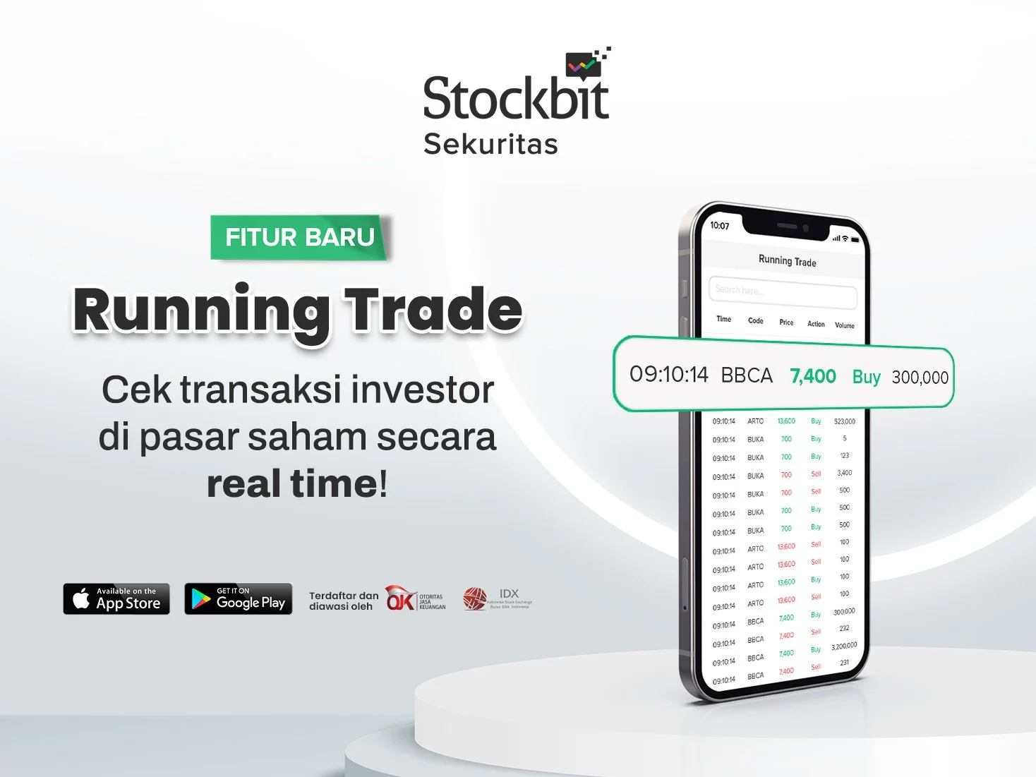 Ceo Stockbit BARU! Cek Transaksi Investor Secara Real Time Pakai Running Trade ...