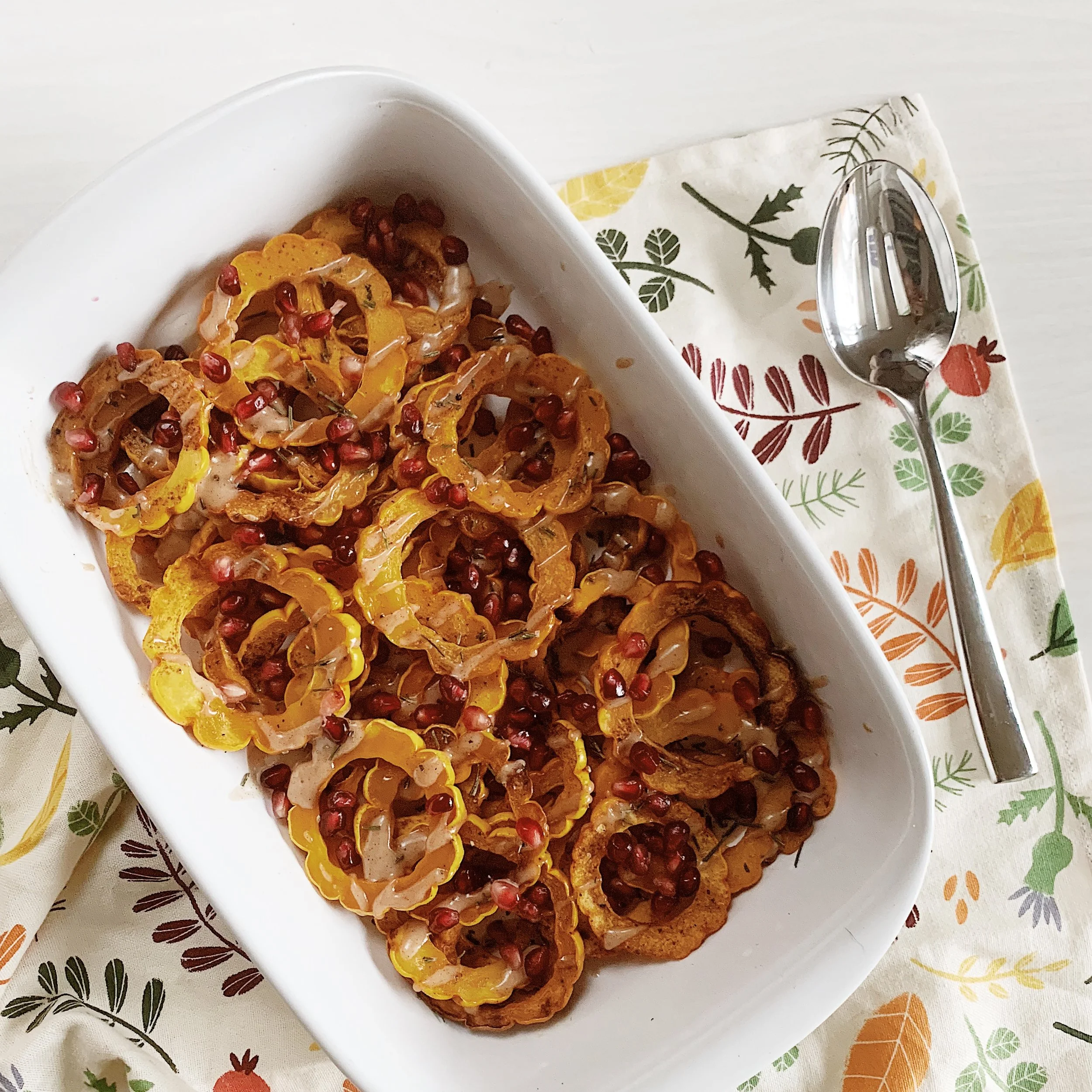 Delicata Rings With Tahini Drizzle