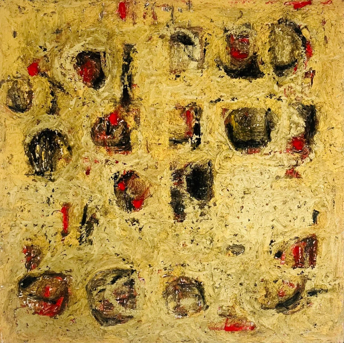 Penny Gambrill, 'Her Threads of Gold', Oil pastel and charcoal on board, (£325)