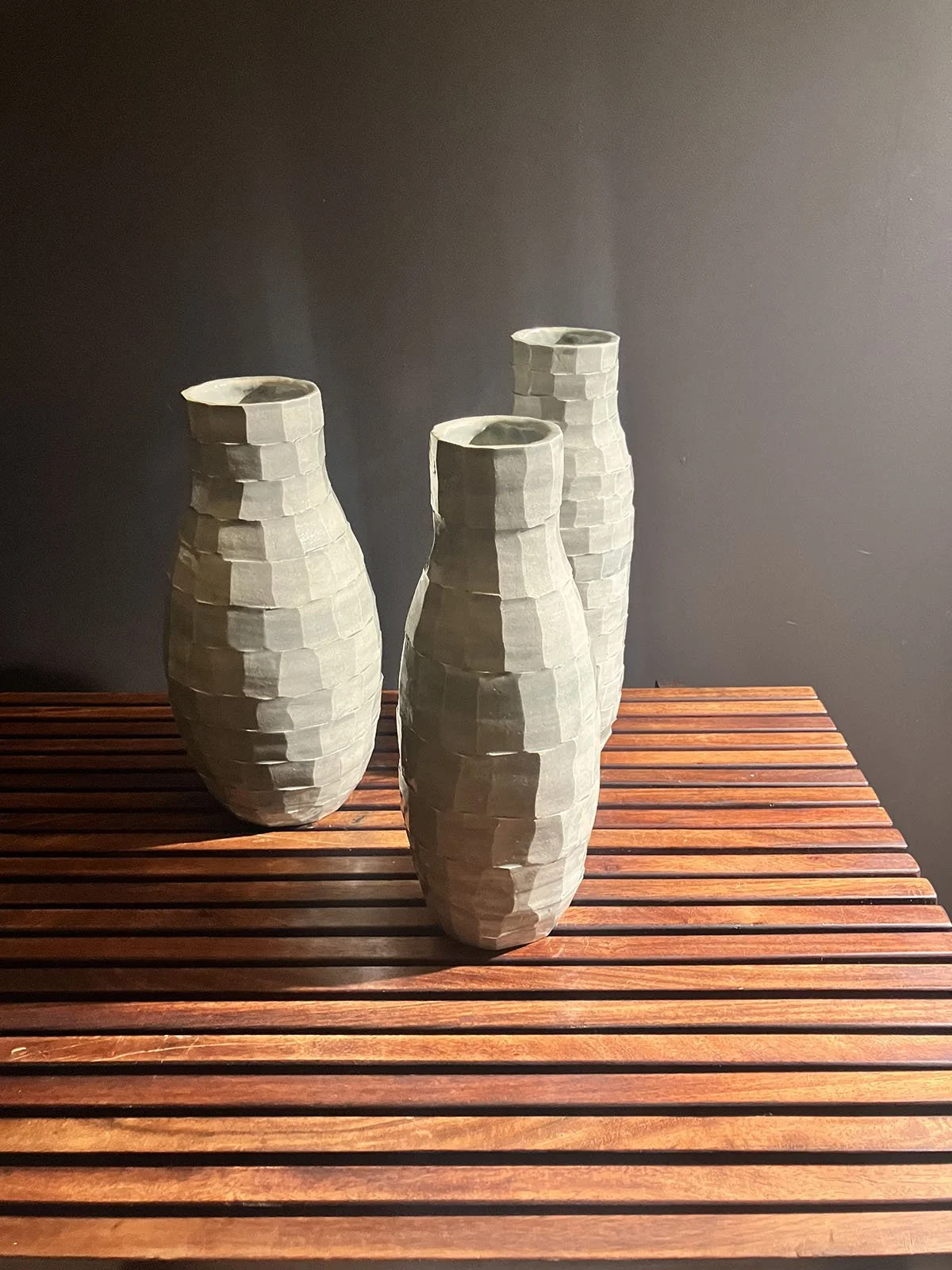 Hannah Bould Facet Pots - side lit -IMG_5673.jpg