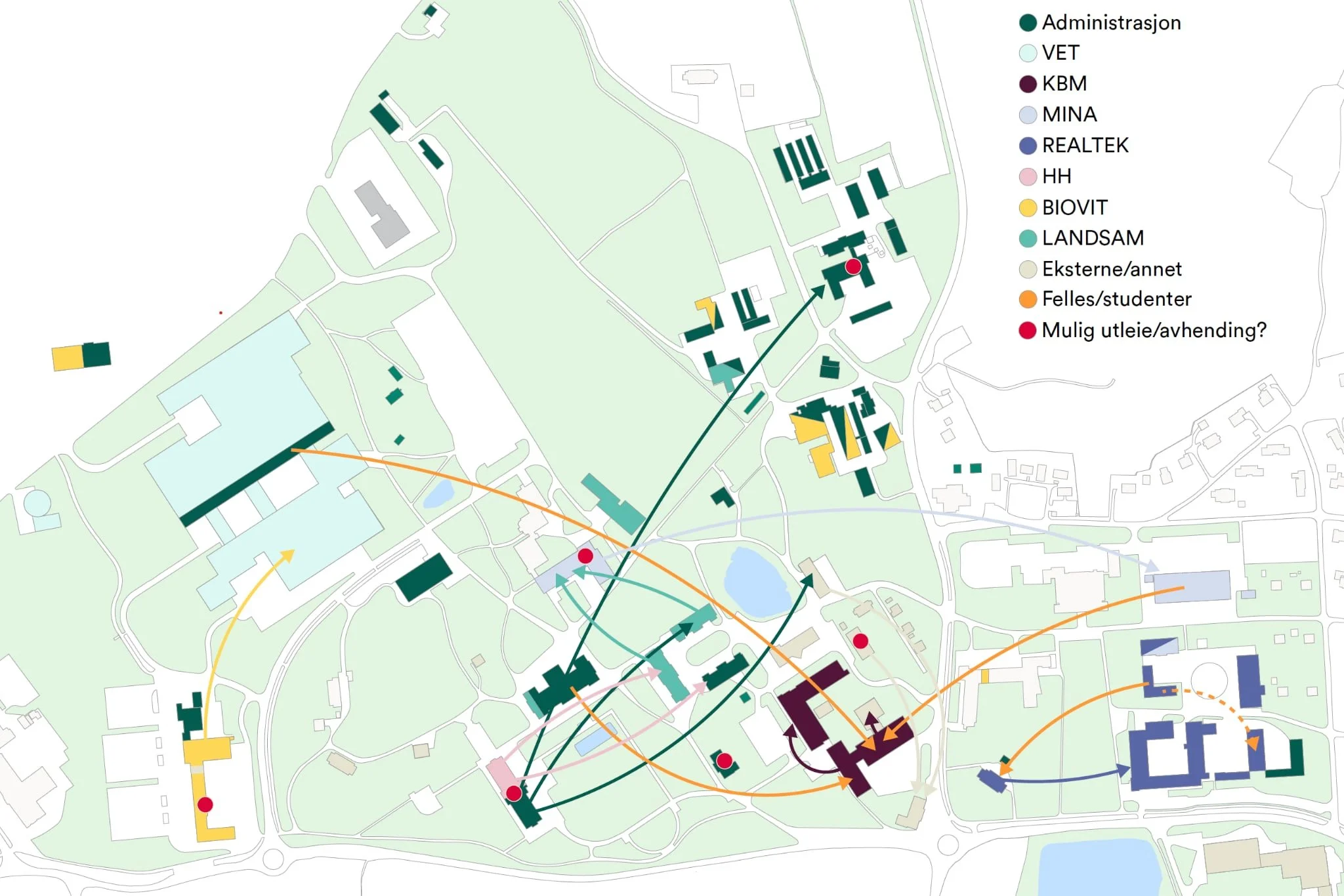 Arealreduksjon på Campus