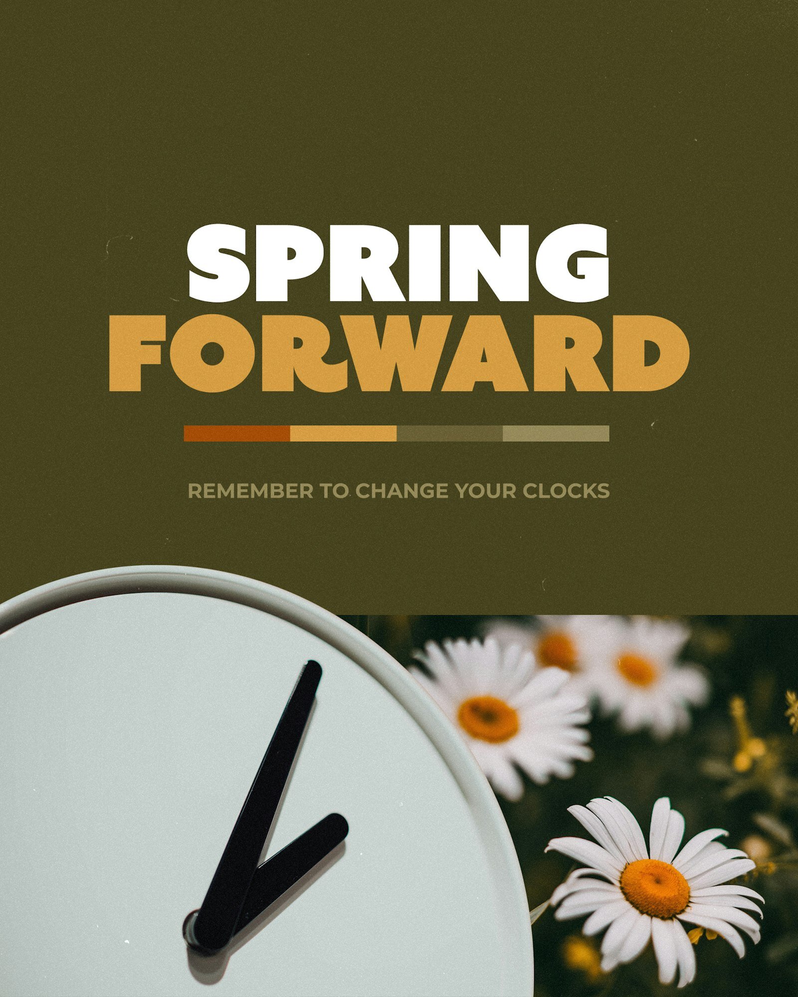 Friendly reminder: Don't forget....this Sunday we spring forward one hour!