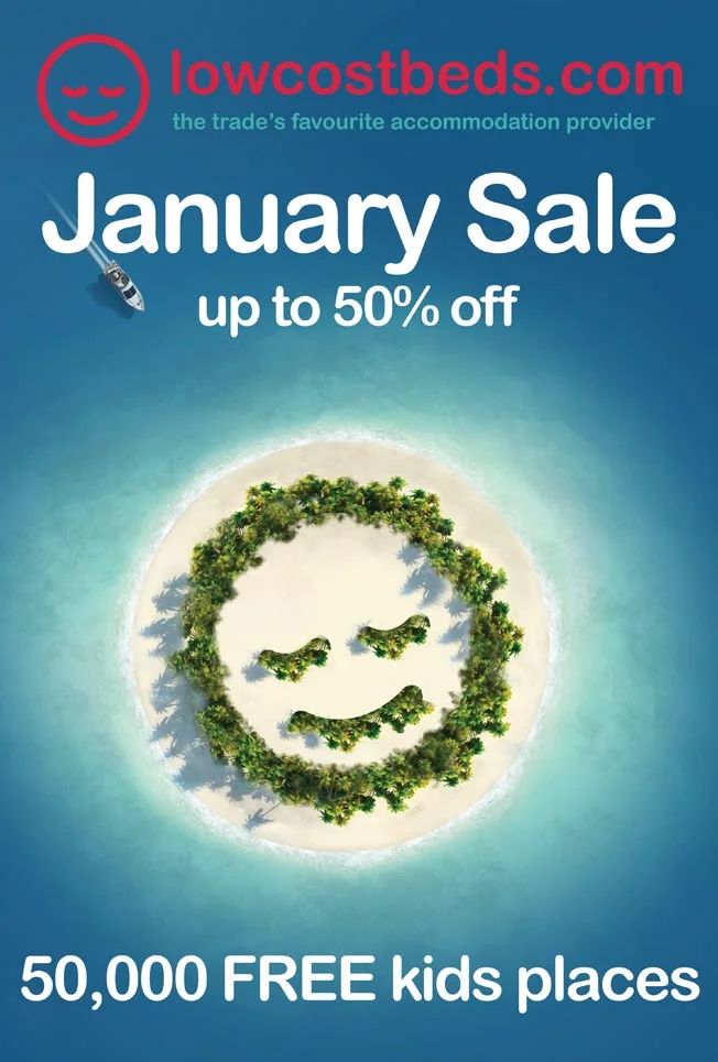 Full page January national newspaper advertisement: 50% OFF | FREE kids places