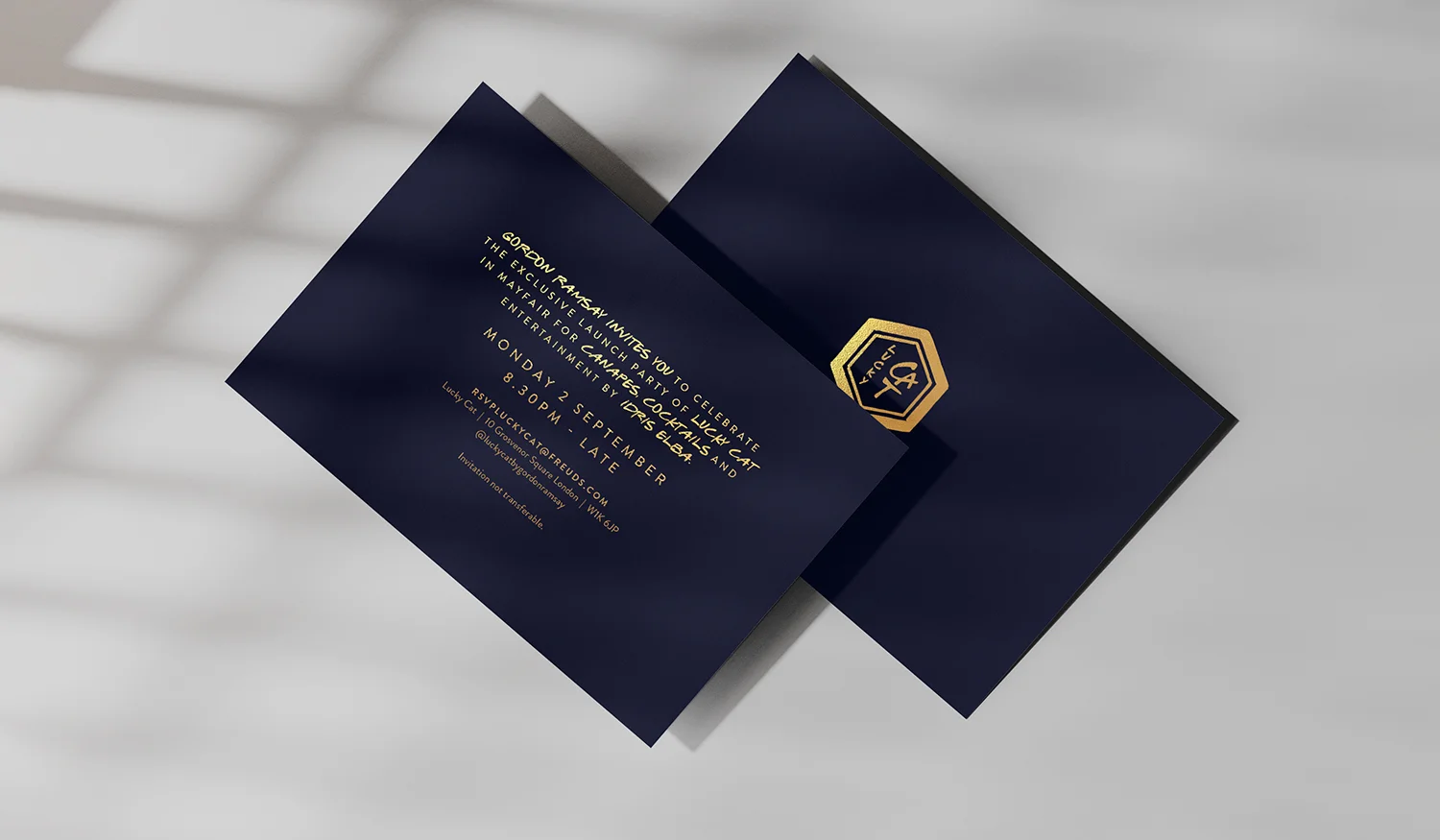 Lucky Cat Showcase: Foiled Launch Invitations