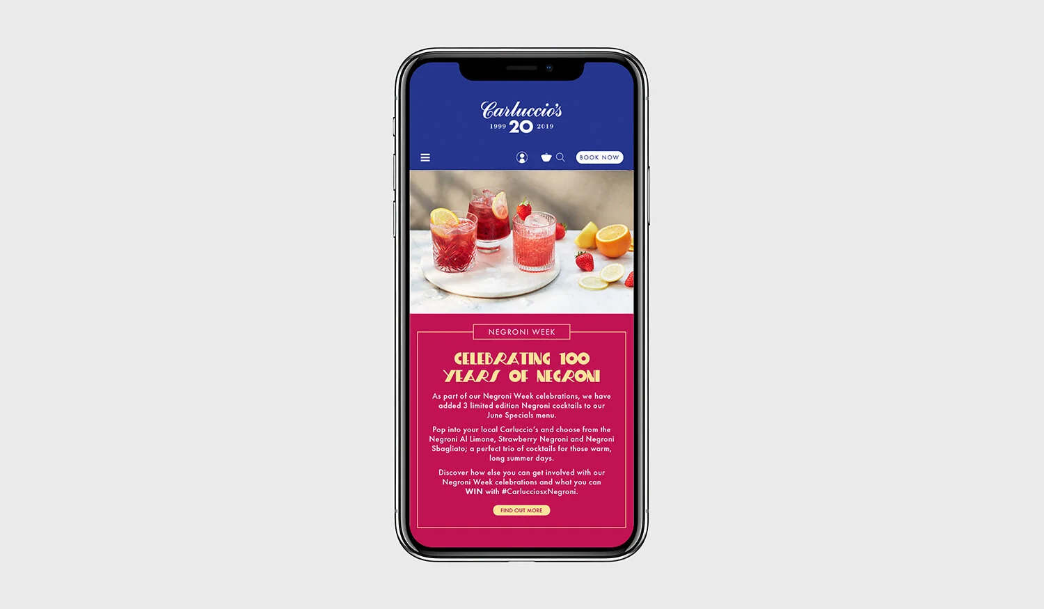 Negroni Week: Mobile Homepage Branding