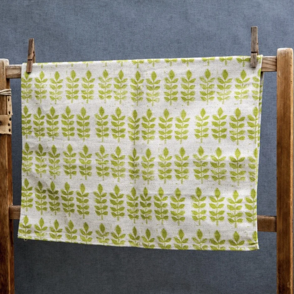 Green Leaf Cotton Tea Towel
