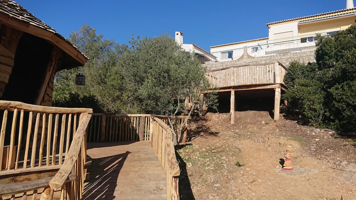 View of main house from eco-hut