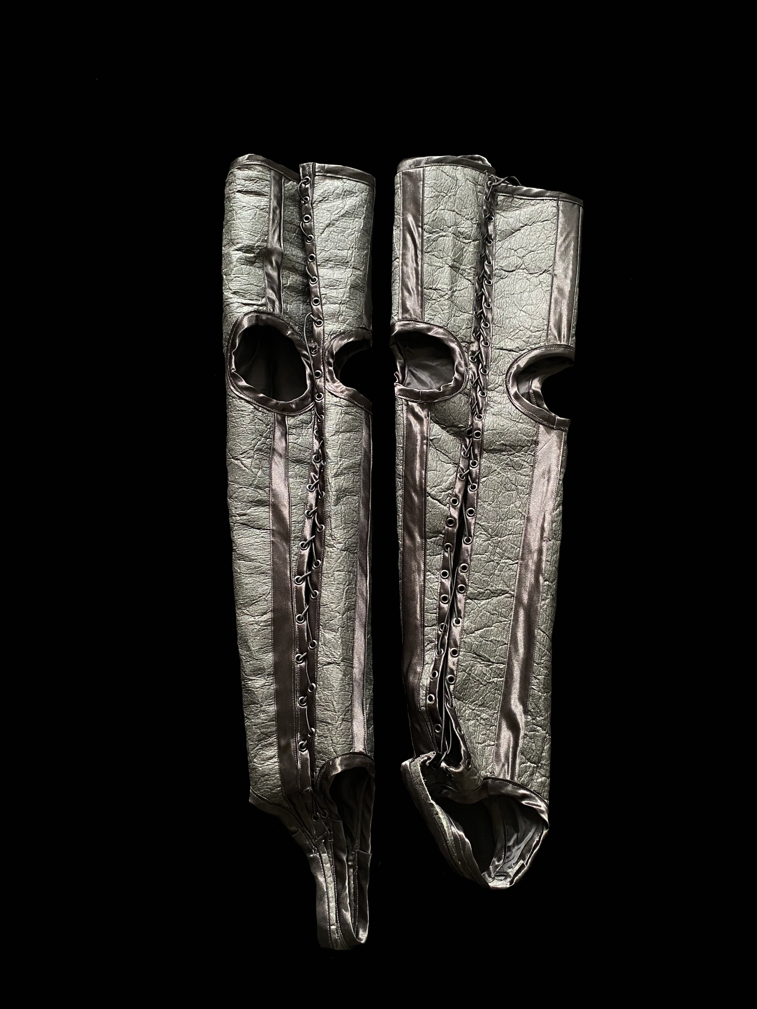 leather thigh high socks