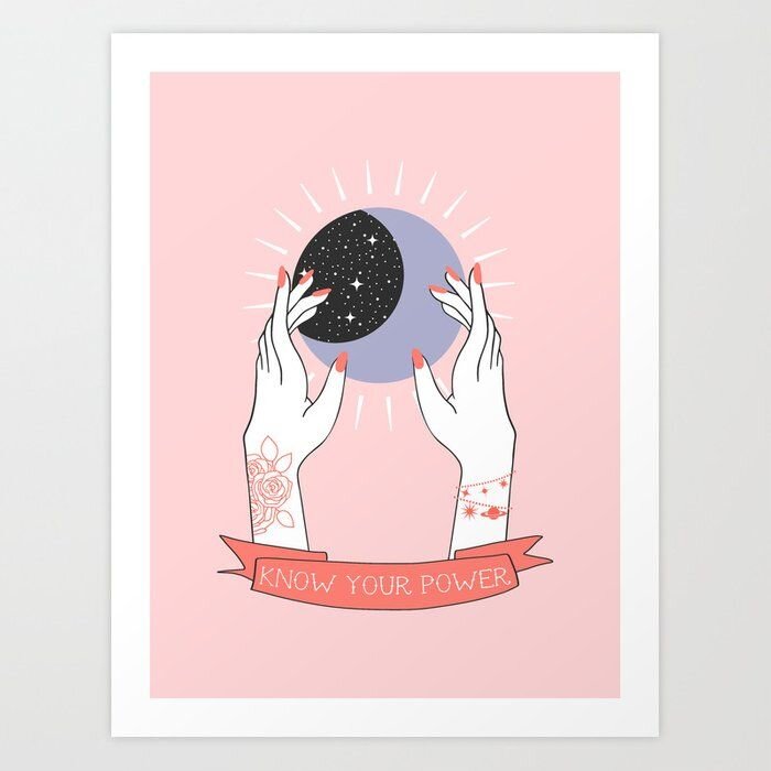 This poster from society 6 makes use of pink, but it is not overwhelming. And the slogan is just a call for us to love ourselves
